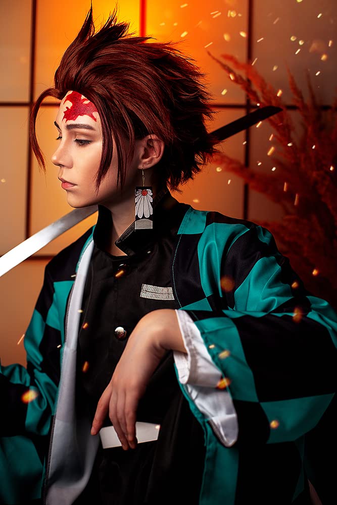 FCCAM Demon Slayer Mitsuri Kanroji Cosplay Costume Outfit - Anime Kimetsu no Yaiba Tanjiro Zenitsu Halloween Party Cosplay