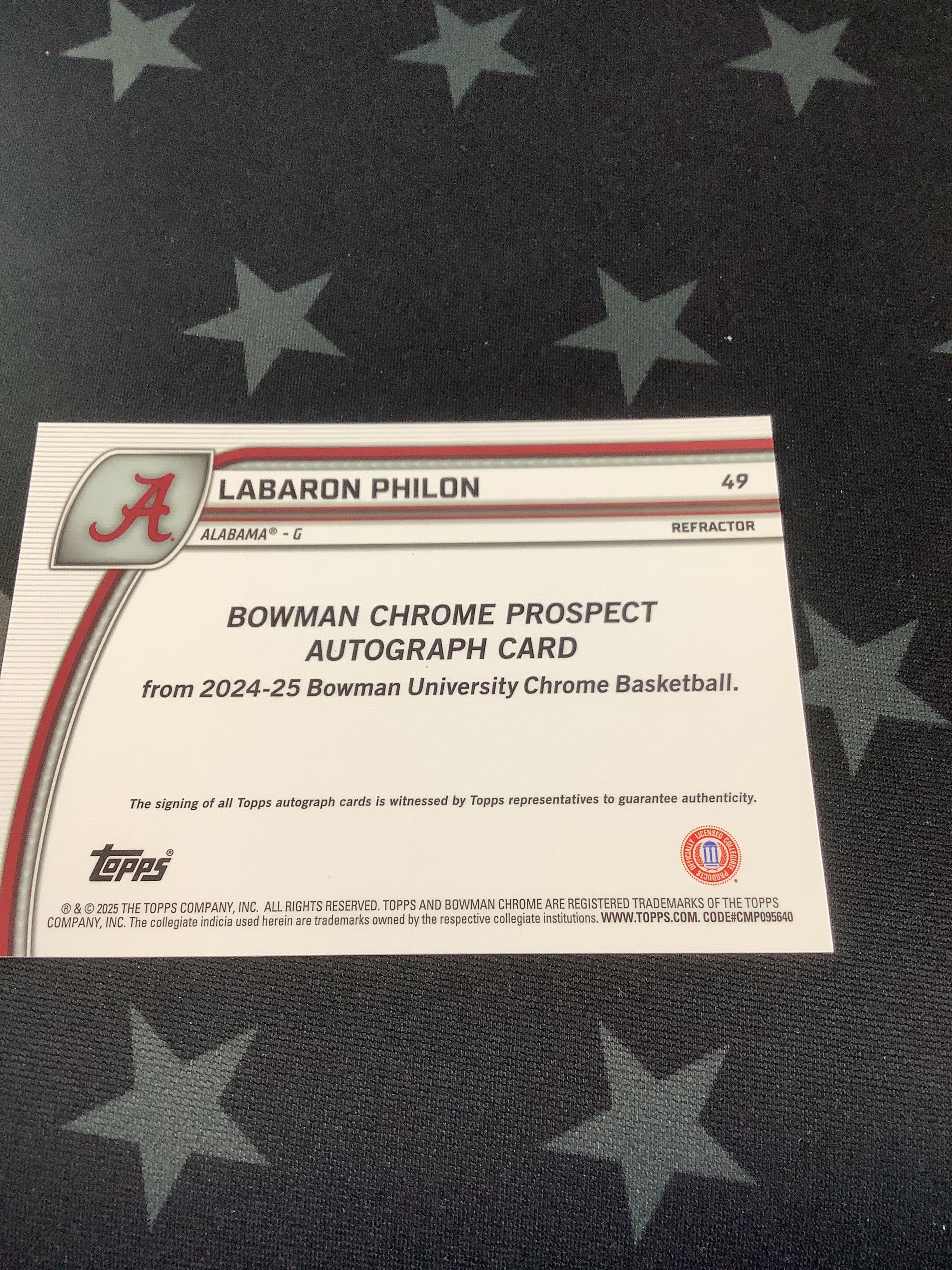 2024-2025 Bowman Chrome U LaBaron Philon 1st Refractor Autograph Rookie Card - Rare Collectible for Sports Memorabilia & Trading Card Enthusiasts - Perfect for Grading, Display, and Investment