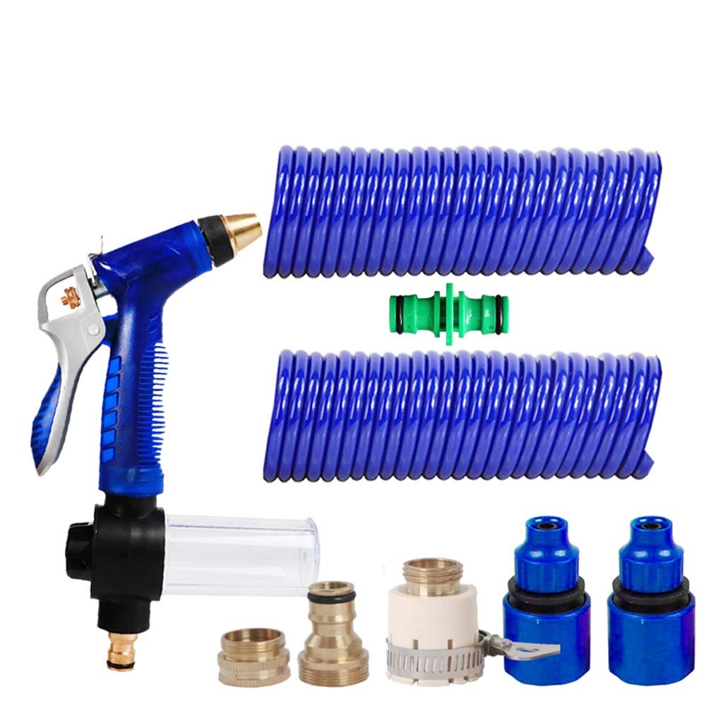 **GX Expandable Garden Hose 25M - High Pressure Car Wash Water Gun Set with Telescopic Spring Pipe & Connector Head (Blue) - Perfect for Gardening, Washing Cars, and Outdoor Cleaning**