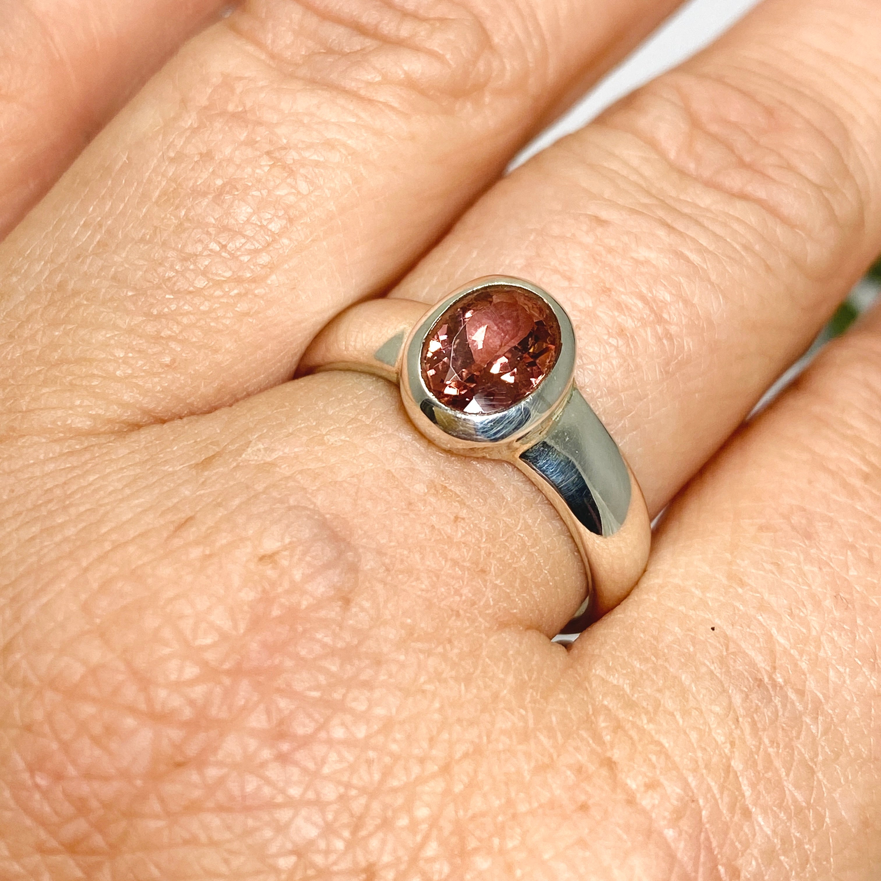 Pink Tourmaline Oval Faceted Ring Size 9 for Women - Elegant Gemstone Jewelry Gift for Birthday, Anniversary & Special Occasions