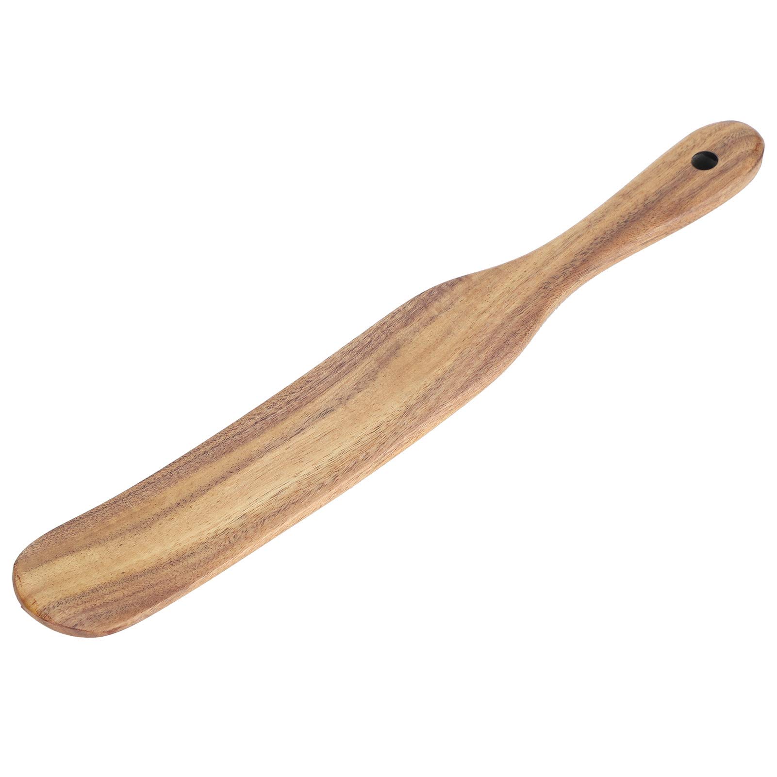 Premium Teak Wooden Spatula for Cooking - 26.5x3.5cm Natural Kitchen Utensil - Durable & Lightweight (2.36-3.60oz) - Perfect for Flipping Pancakes, Stirring Sauces & Non-Stick Cookware - Ideal for Home Kitchen, BBQ & Outdoor Cooking (Blue Handle)