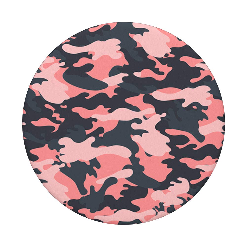Pink and Grey Camouflage Design PopSocket - Grips & Stand for Phones - Perfect for Daily Use, Travel, and Hands-Free Viewing