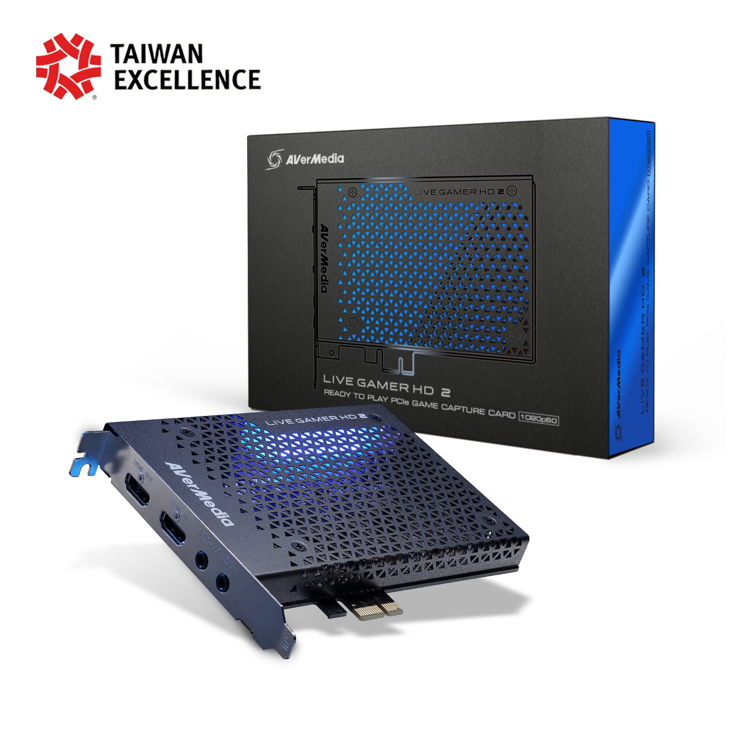 AVerMedia Live Gamer HD 2 GC570 PCIe Internal Game Capture Card - 1080p 60fps Recording & Streaming for Xbox Series X/S, PS5, Nintendo Switch, PC - Multi-Card Support & Ultra-Low Latency Pass-Through | Perfect for Professional Gamers & Content Creators
