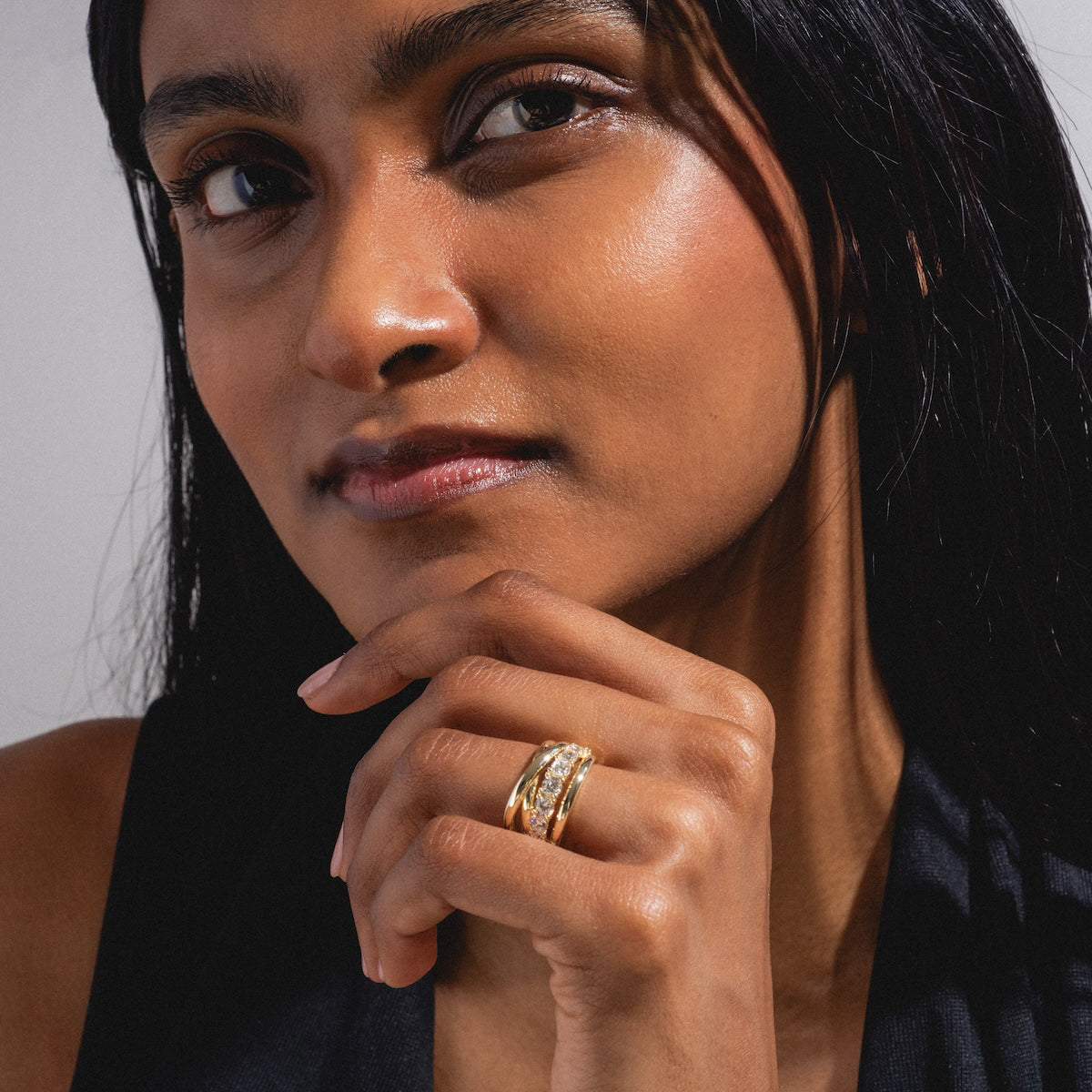 Oh She Fancy Stacked Ring Set - Trendy Layered Rings for Women - Perfect for Everyday Wear, Stacking & Special Occasions