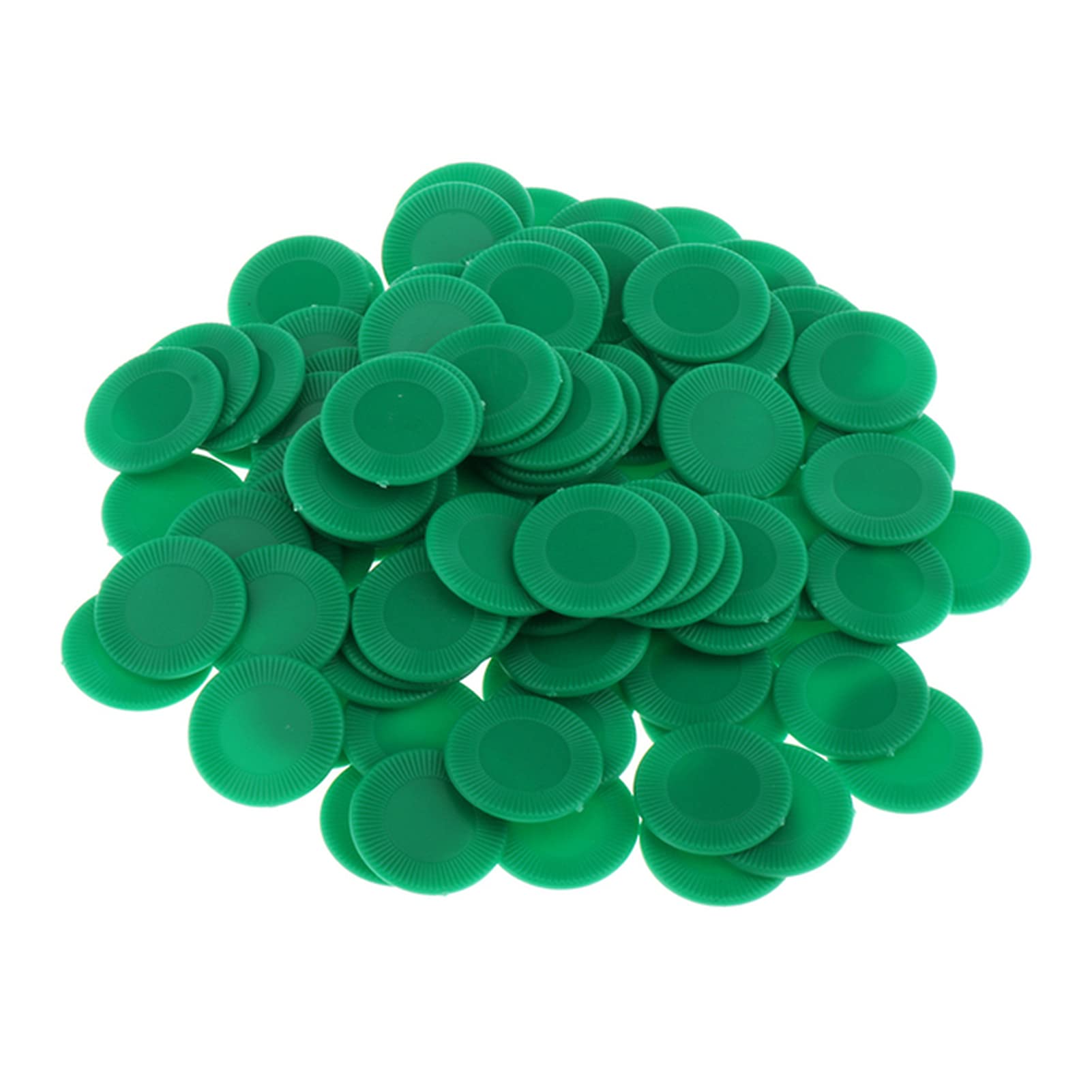 23mm Plastic Bingo Chips - Green Poker Game Tokens for Board Games, Casino Night & Toy Quest - Durable Markers for Counting & Game Play