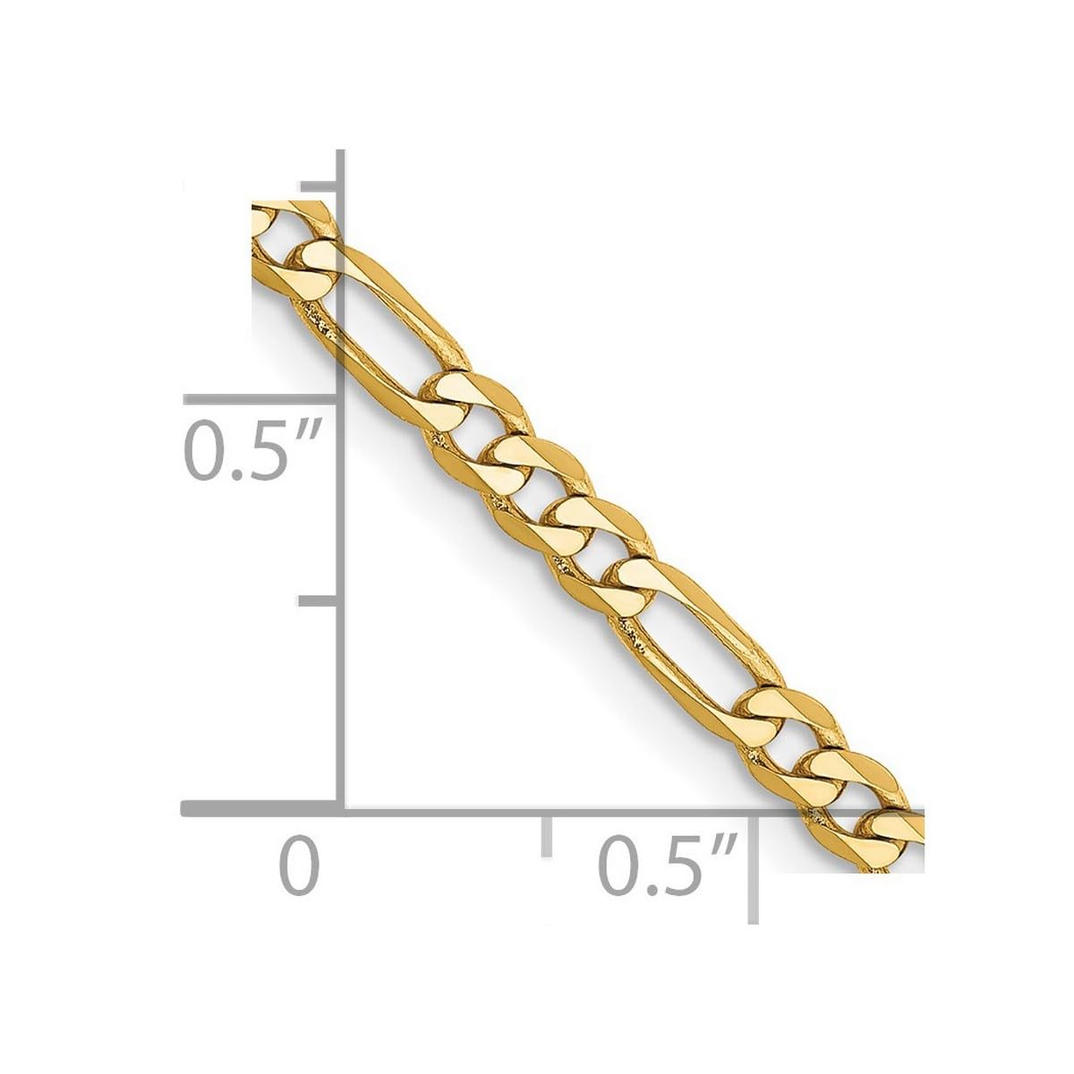 14k Gold Flat Figaro Chain Necklace for Women & Men - Adjustable Lengths | Elegant Layering & Everyday Wear Jewelry | Perfect Gift for Birthdays & Anniversaries