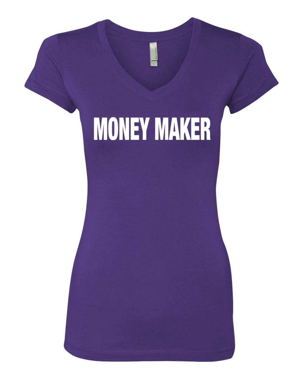 Wild Bobby Money Maker Dollar Cents Work Life Support Humor Women's Junior Fit V-Neck T-Shirt - Funny Office Gift & Casual Wear for Women