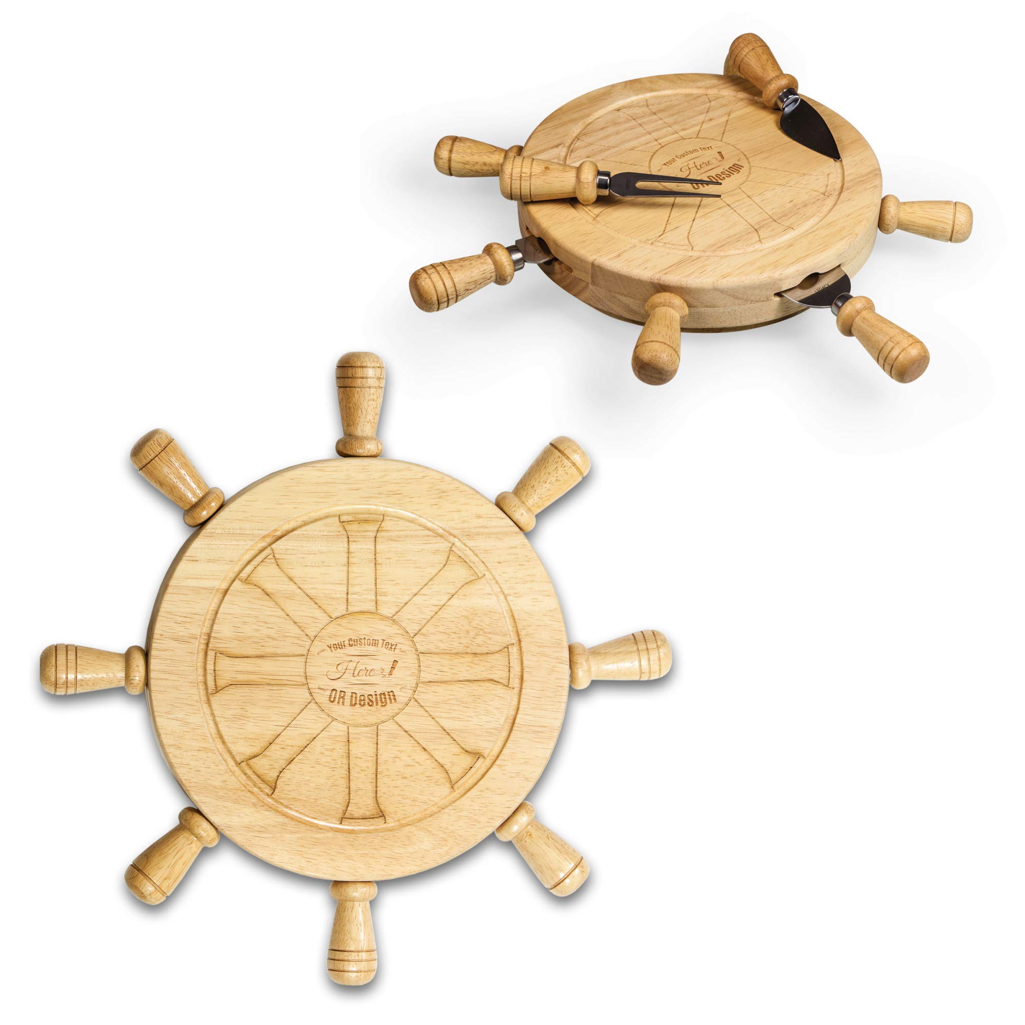 Personalized Mariner Cheese Board - Custom Engraved Wooden Serving Tray for Wine & Charcuterie - Perfect for Dinner Parties, Gifts & Entertaining