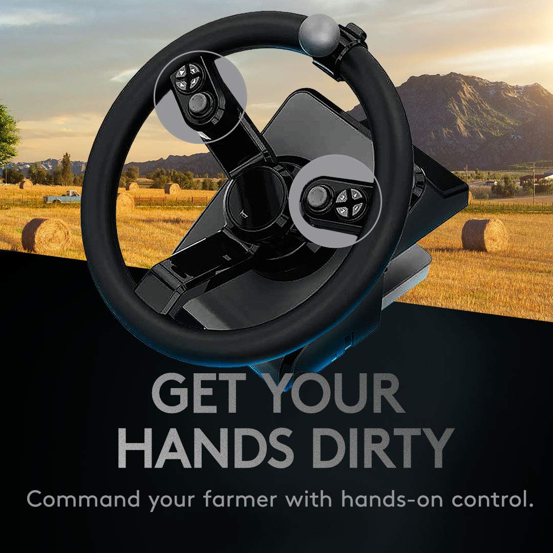 Logitech G Farm Simulator Heavy Equipment Bundle (2nd Gen) - Steering Wheel, Pedals & Side Panel Control Deck for PC - Compatible with Farming Simulator 22 & Older Versions - Perfect for Realistic Farming Simulation Gaming