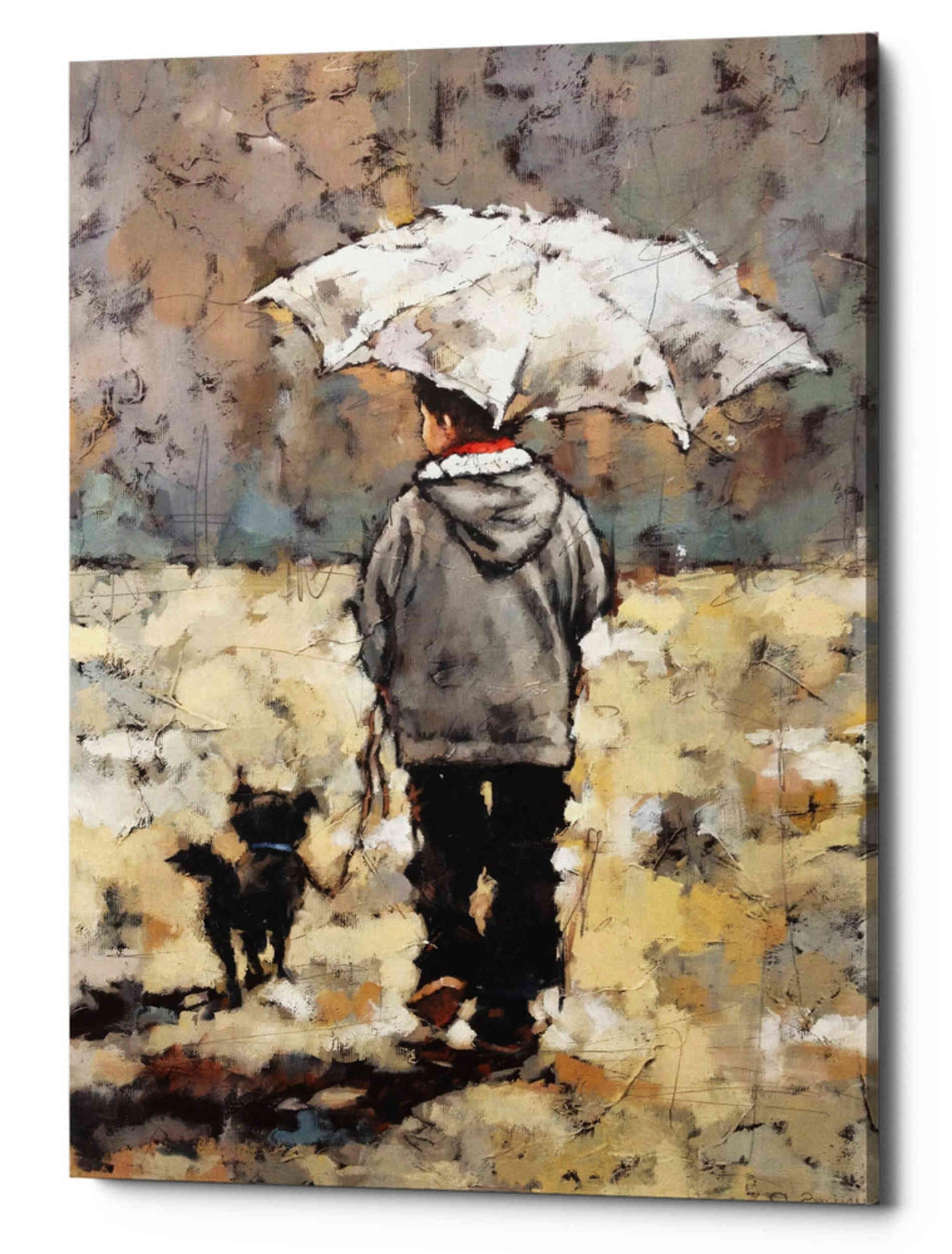 Autumn Beach by Alexander Gunin - 26x40 Inch Canvas Wall Art for Living Room, Bedroom & Office Decor