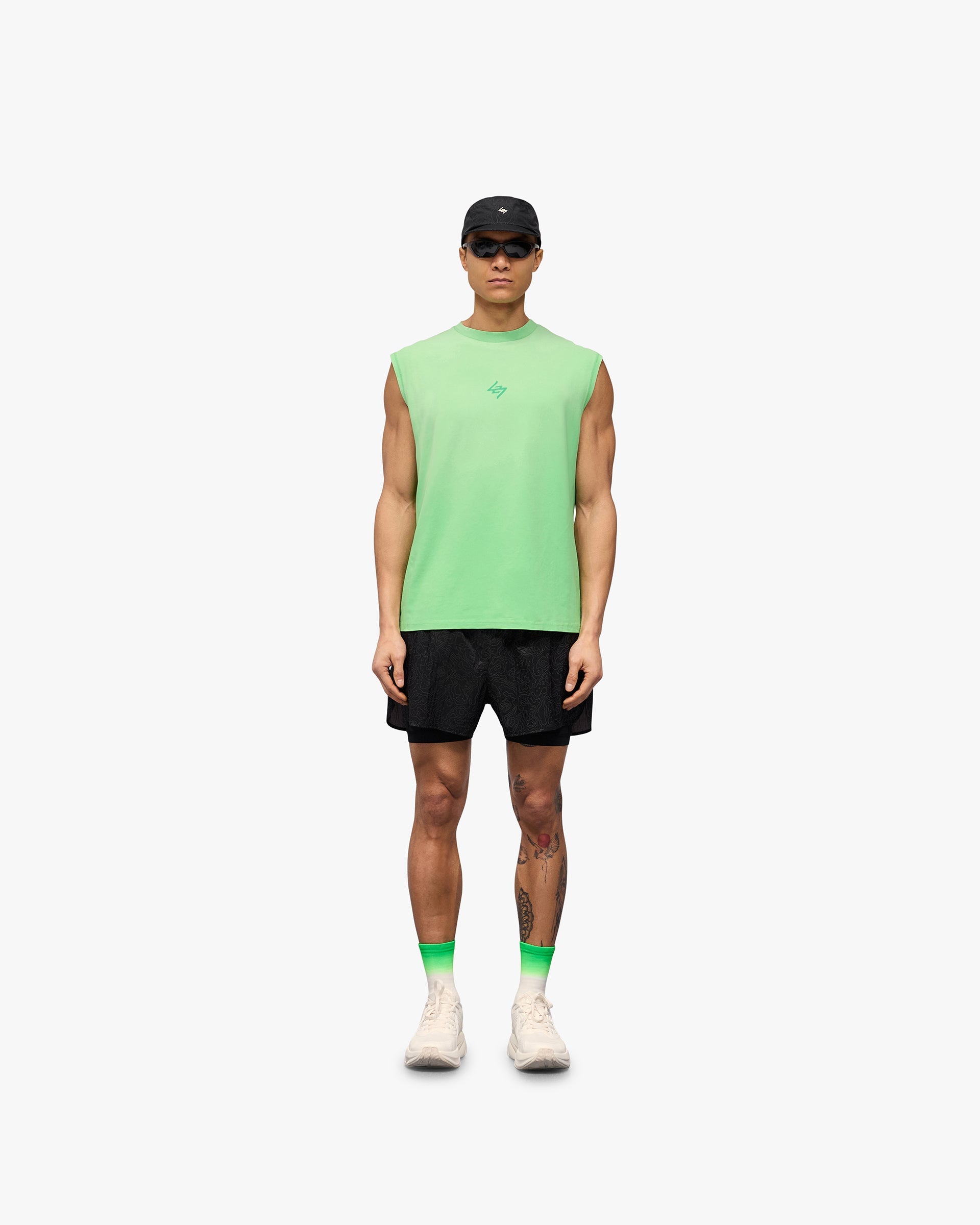247 Motion Oversized Tank Top - Speed Green - Women's Athletic Workout Shirt for Running, Yoga & Gym - Breathable Comfort Fit Activewear