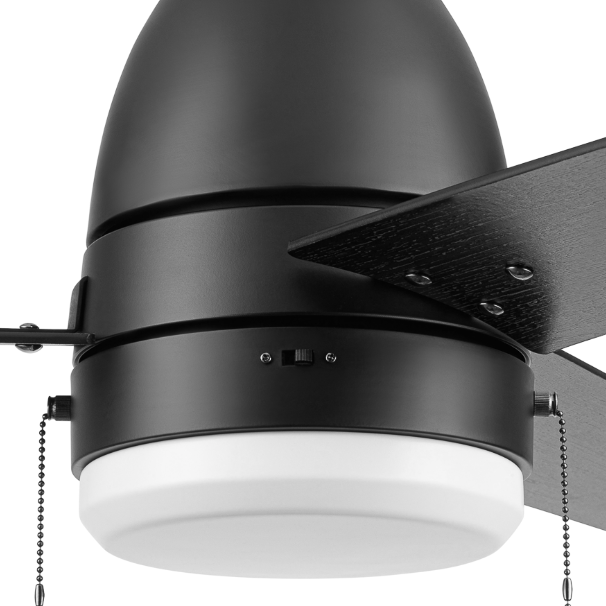44 Inch Prominence Home Fawn Matte Black Ceiling Fan with Light Kit - Energy Efficient Indoor/Outdoor Fan with Remote Control for Bedroom, Living Room, Patio