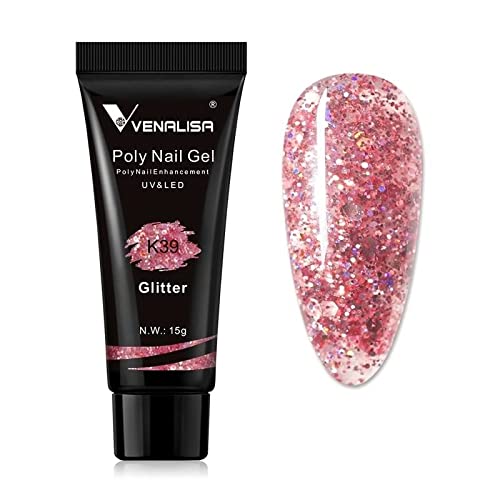 Venalisa Poly Builder Gel - 15g Professional Nail Extension Gel for Strong & Natural-Looking Acrylic Nails (Color K39) | DIY Salon-Quality Manicures at Home, Perfect for Nail Art & Extensions