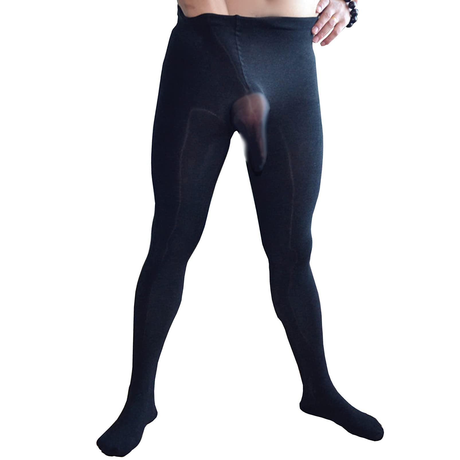 Plus Size 200D Velvet Sheer Pantyhose for Men - High Elastic Soft Stockings with Sheath - Comfortable Underwear for Everyday Wear & Special Occasions