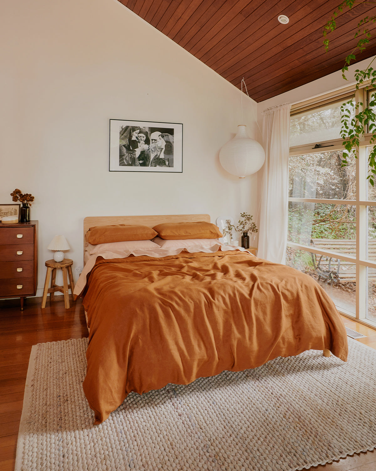 Rust & Terracotta Bedding Set - Queen Size Duvet Cover with Pillowcases - Boho Chic Home Decor for Cozy Bedroom & Guest Room