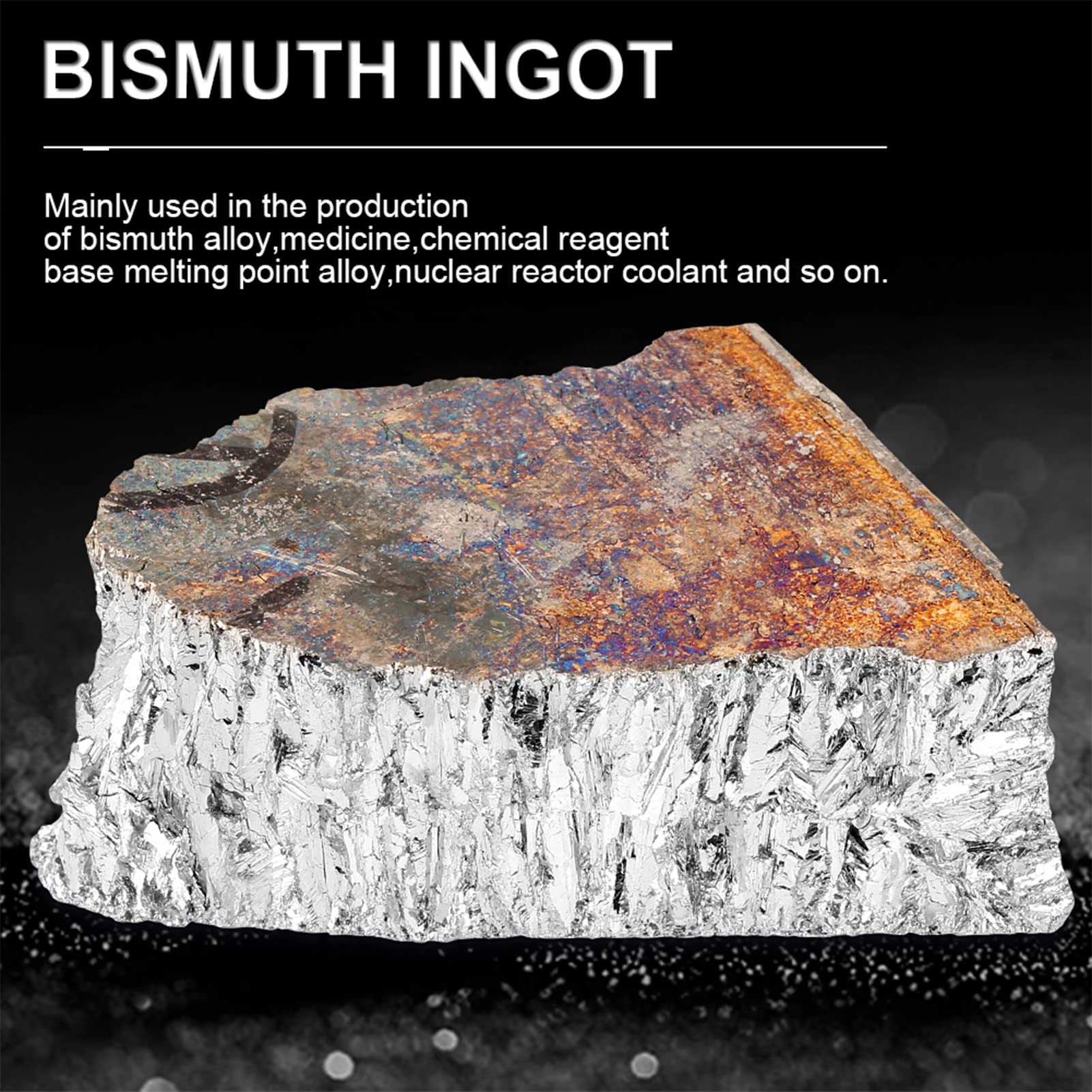 High-Purity Bismuth Ingot & Crystal - Low Conductivity for Semiconductors, Cosmetics, Superconductors & Flame Retardants | Perfect for Lab Experiments, Jewelry Making & Electronic Components