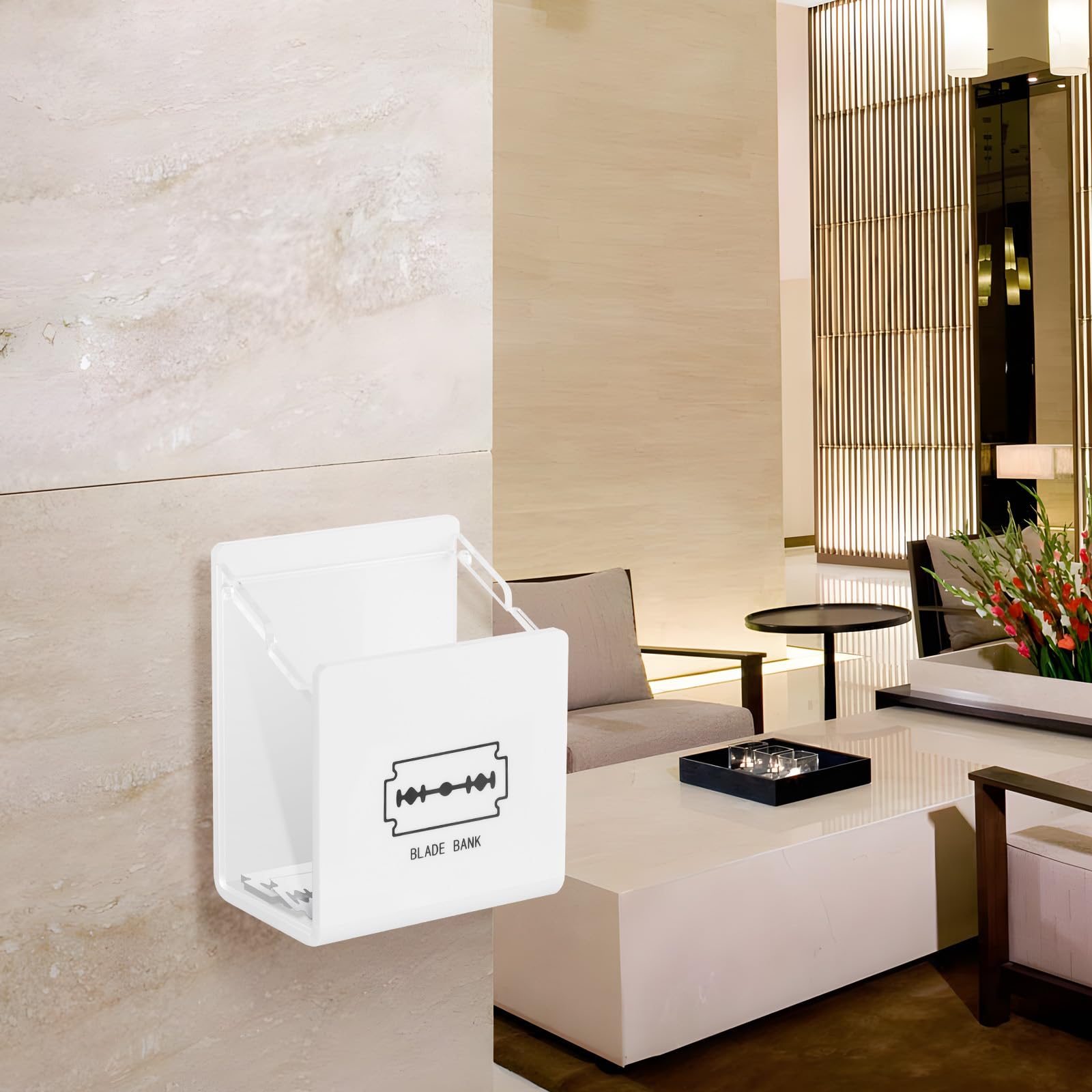 Beautyflier Wall Mount Razor Blade Disposal Container - Safe Storage Bank for Double Edge Razor Blades | Home & Professional Salon Use | Perfect for Bathroom, Barber Shop, and Personal Grooming Safety