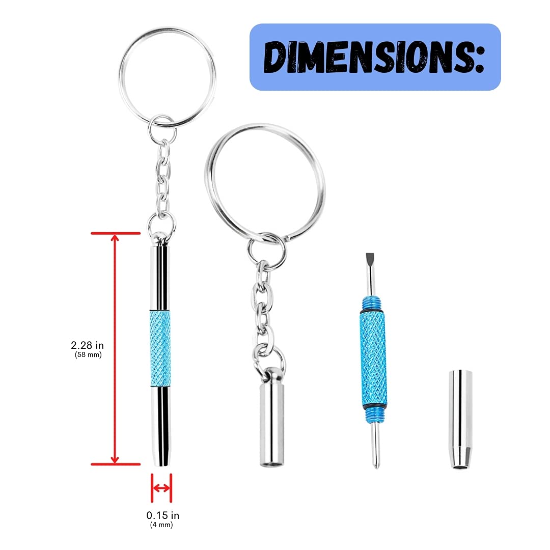 UNEAK 3-in-1 Eyeglass Screwdriver Repair Kit - Precision Mini Screwdrivers Set for Glasses, Watches & Electronics (Flat/Phillips/Hex) - Portable Keychain Tool for Eyewear, Jewelry & Gadget Repairs at Home or Travel