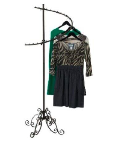 Spiral Clothing Rack for Retail Store & Boutique - 29 Ball Garment Rack in Charcoal - Perfect for Displaying Clothes, Dresses, and Accessories in Shops or Home Closets