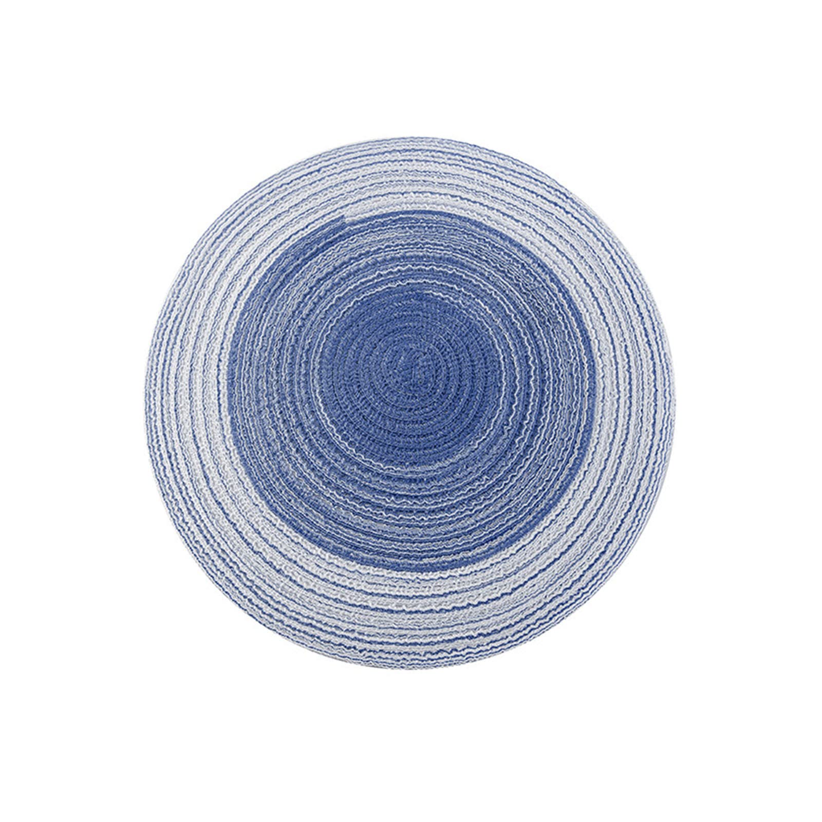 Nordic Round Insulation Placemat Set - Heat Resistant Table Mat for Bowls, Plates & Tea Cups - Western Dining & Home Decor - Blue, One Size - Perfect for Kitchens, Restaurants & Cafes