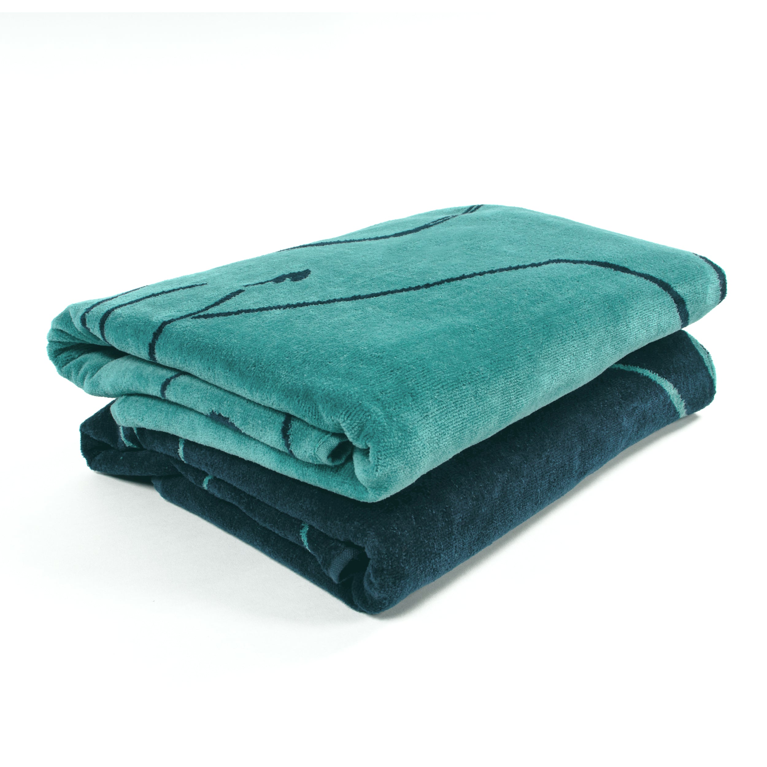 Mystic Dolphin Cotton Oversized 4-Piece Beach Towel Set - Soft, Absorbent & Quick-Drying for Pool, Beach, Yoga & Gym - Blue Ocean Design