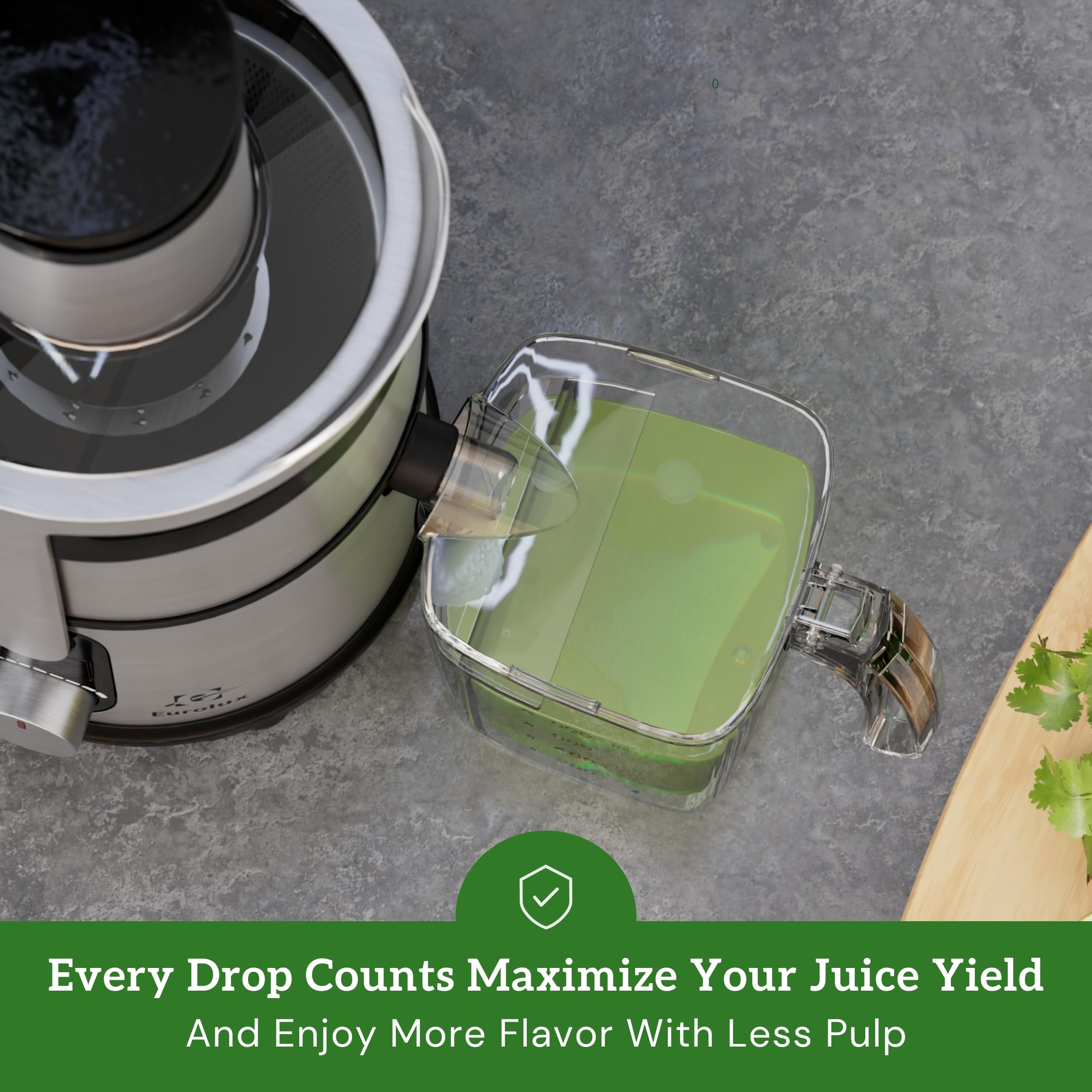 Eurolux 800W High-Speed Centrifugal Juicer - Professional Juice Extractor for Whole Fruits & Vegetables with 3
