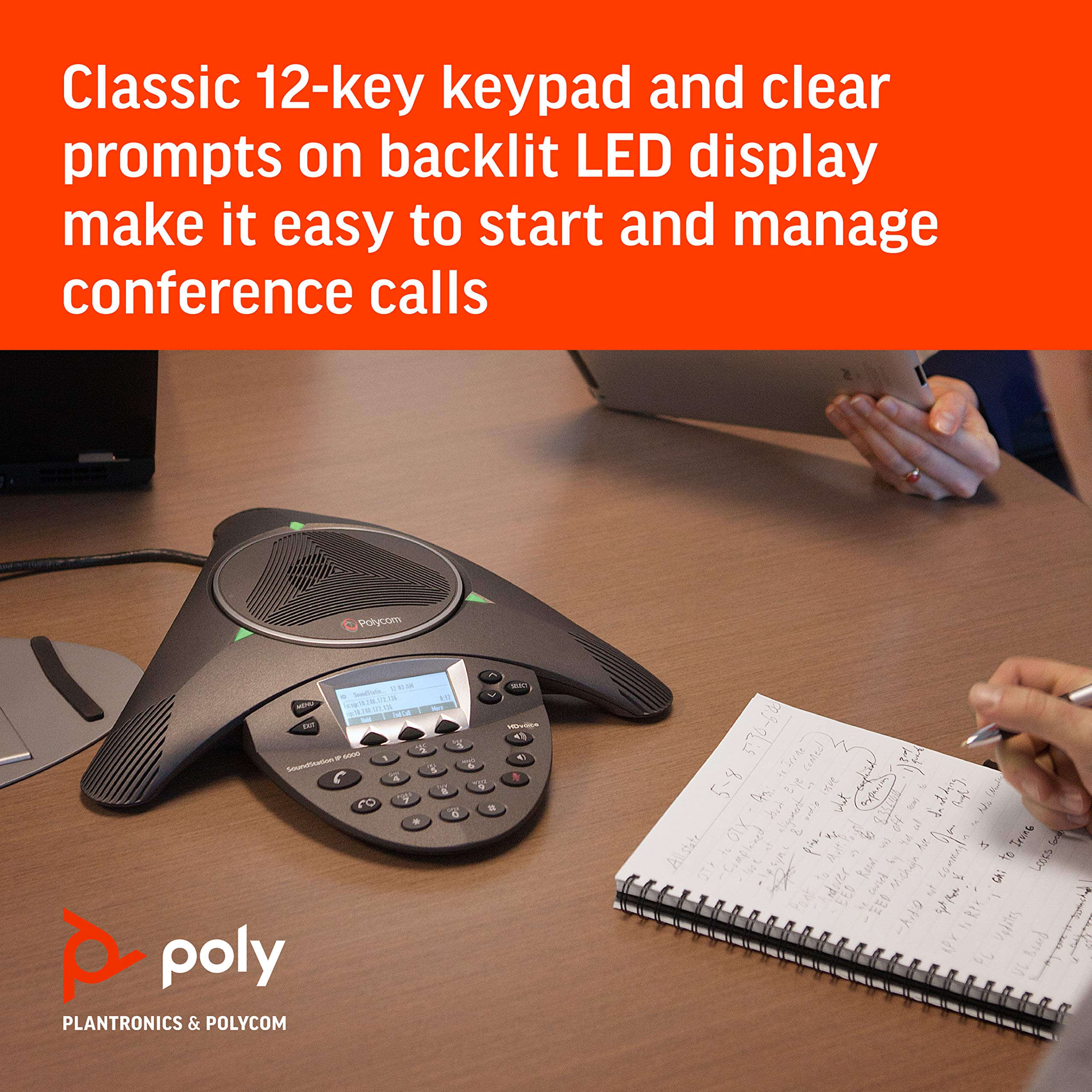 Polycom SoundStation 2 Analog Conference Phone (2200-16000-001) - Crystal Clear Audio for Office Meetings & Business Calls - Perfect for Conference Rooms, Home Offices & Remote Work