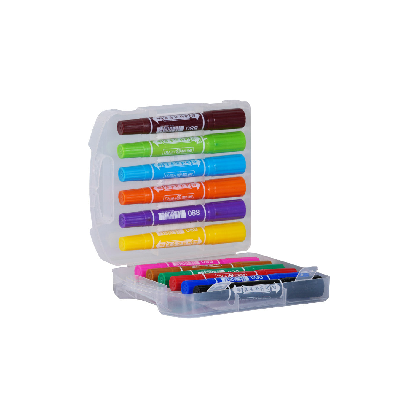 12-Color Marker Set with Fine Tip - #880 (HFH4078) for Art, Calligraphy, and School Projects