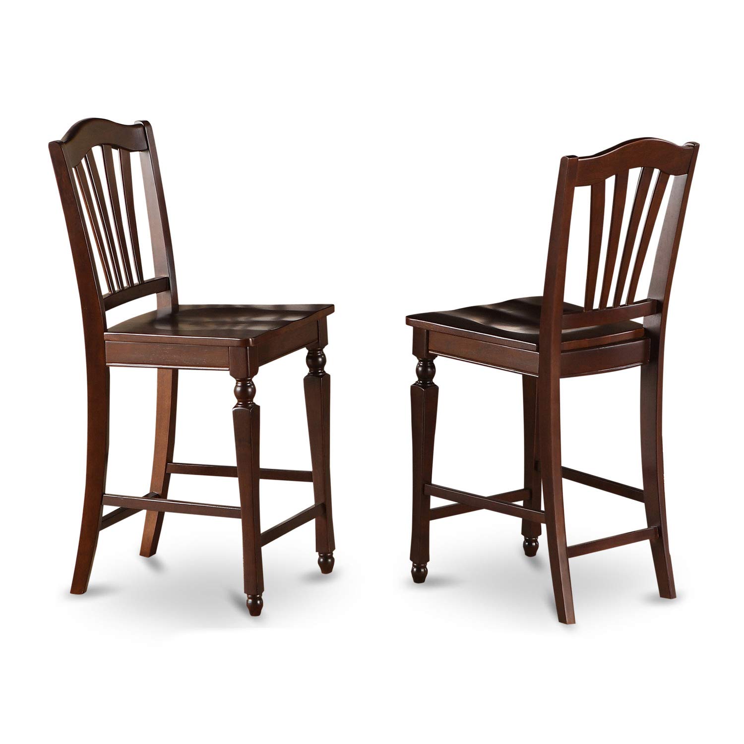 East West Furniture 5-Piece Counter Height Dining Set - 36x36 Inch Square Kitchen Table with 4 Chairs, Mahogany Finish - Perfect for Small Spaces, Breakfast Nooks & Modern Apartments