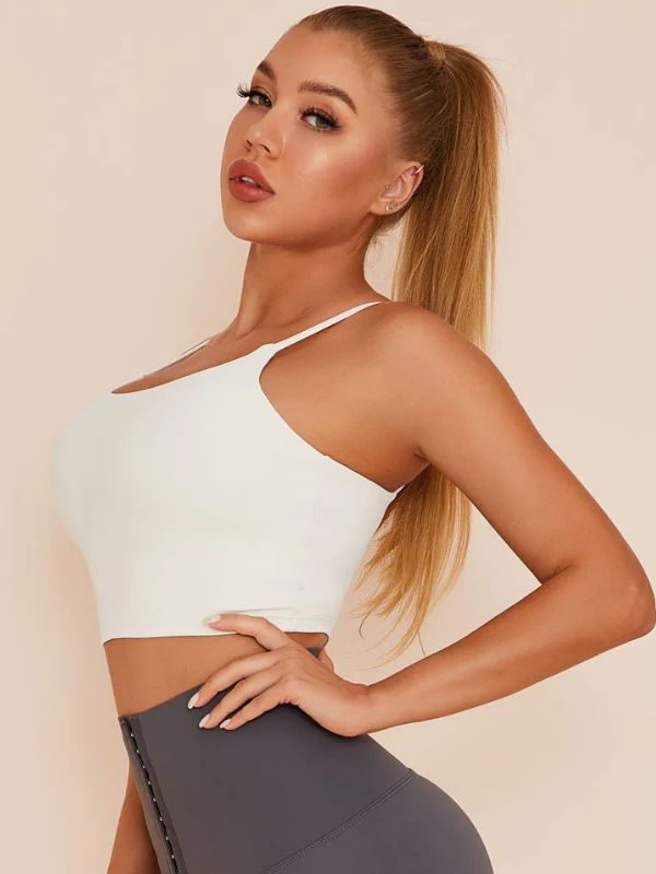 ZASUWA Women's Solid Color Ribbed Bras - Comfortable Wirefree Support for Everyday Wear, Yoga & Lounge
