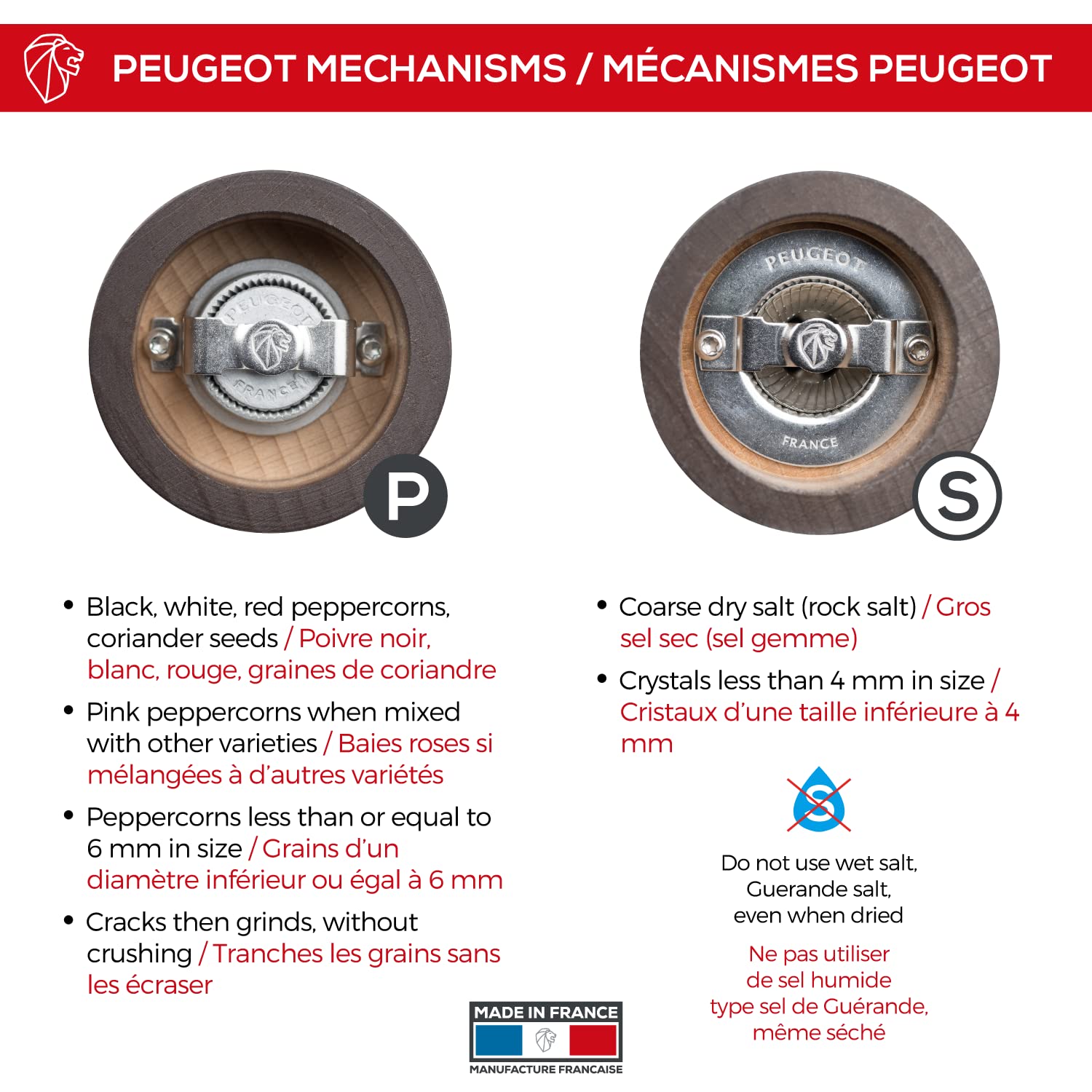 Peugeot Paris u'Select 7-Inch Pepper Mill and Salt Mill Set - Chocolate Finish | Premium Stainless Steel Grinder for Gourmet Cooking & Kitchen Use | Perfect for Home, Restaurant & Gift Giving
