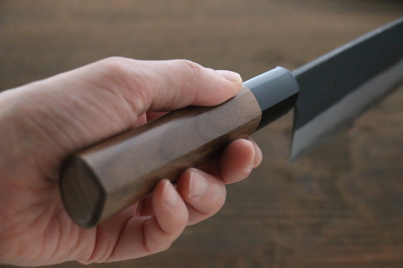 Premium Nao Yamamoto Blue Steel No.2 Kurouchi Santoku Knife 165mm - Japanese Kitchen Knife for Professional Chefs & Home Cooking, Perfect for Slicing, Dicing & Chopping Vegetables, Meat & Fish