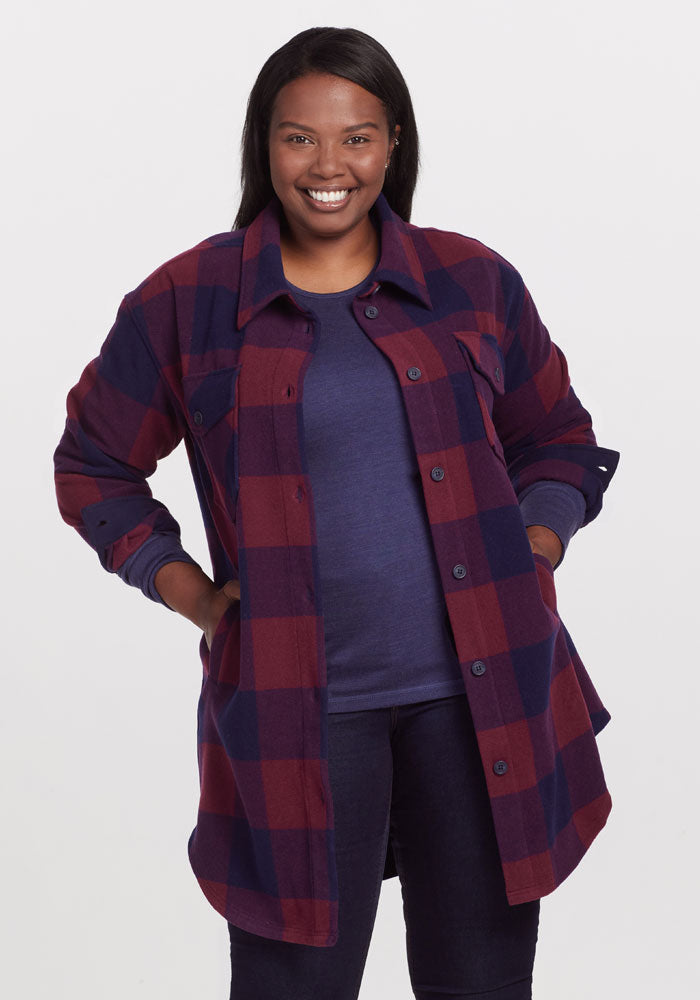 Women's Long Sutton Shacket - Cozy Fleece-Lined Overshirt for Fall & Winter | Perfect for Layering, Outdoor Activities & Casual Wear