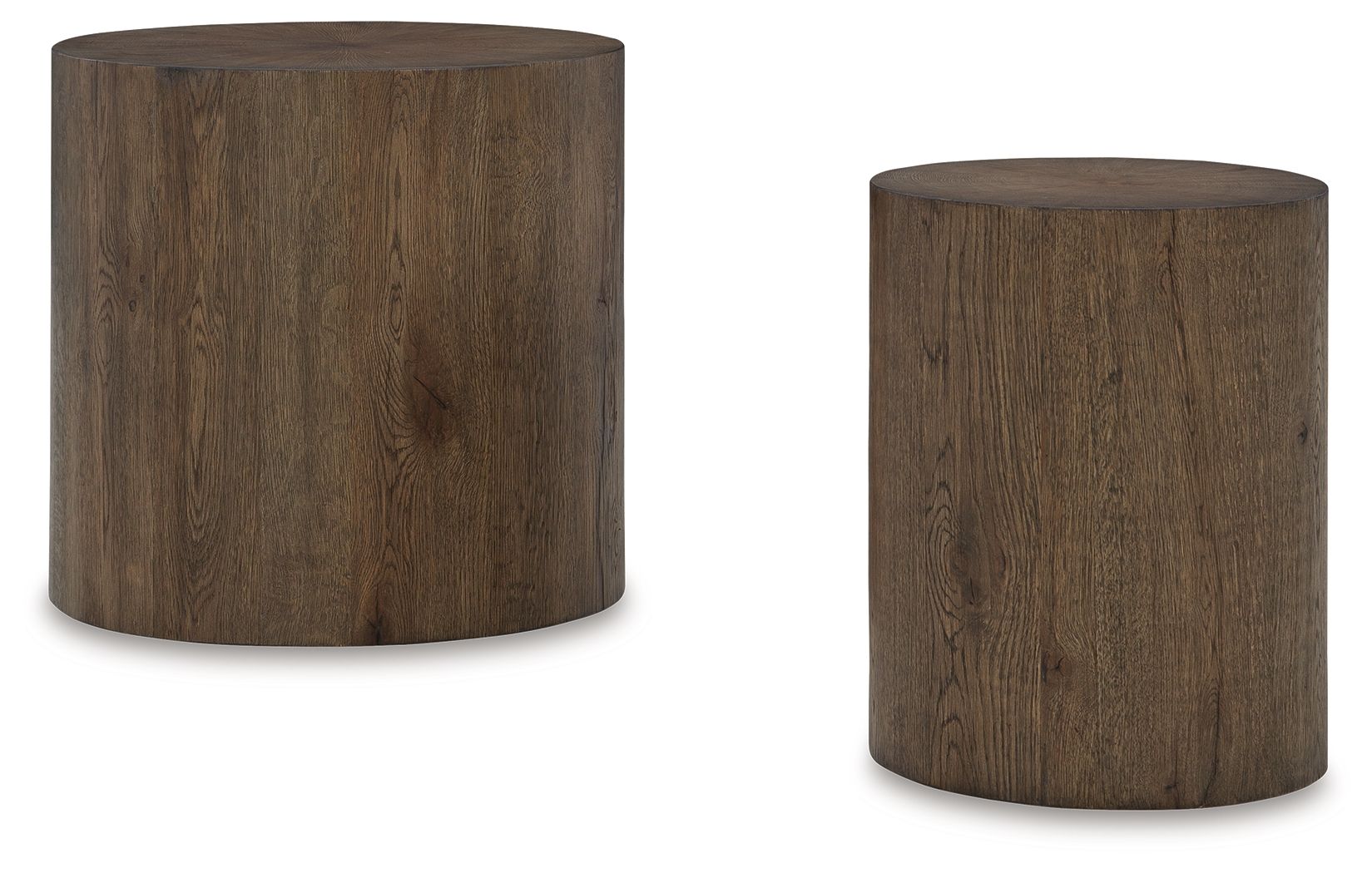 Brown Wooden Accent Side Tables (Set of 2) - Modern End Tables for Living Room, Bedroom or Office - Perfect for Coffee, Books & Decor
