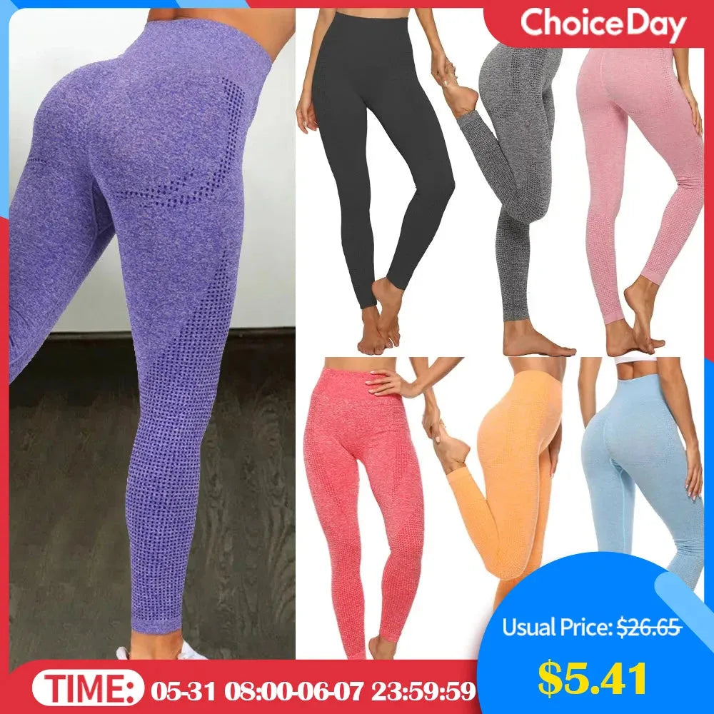 High Waist Seamless Leggings for Women - Push Up Yoga Pants with Elastic Waistband for Running, Gym & Fitness | Comfortable Workout Tights for Yoga, Pilates & Daily Wear
