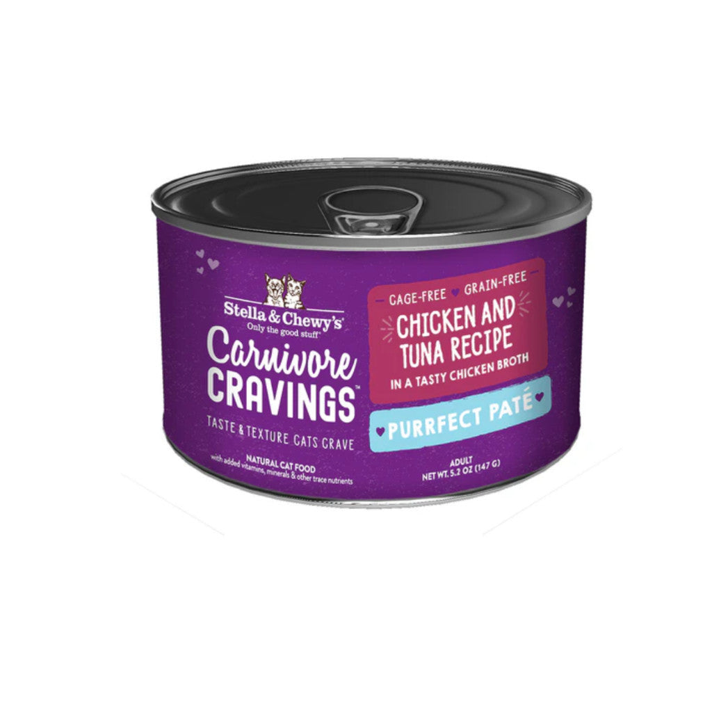 Stella & Chewy's Carnivore Cravings Grain-Free Wet Cat Food - 5.2oz Canned Chicken, Salmon, Liver & Turkey Recipe - High Protein, Nutrient-Rich Meal for Adult Cats - Perfect for Picky Eaters & Indoor Cats