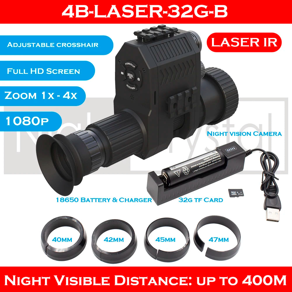 Megoarei NK007 Plus 4B Night Vision Spotting Scope - 850nm IR Infrared Thermal Optics for Coyote Hunting, Wildlife Observation & Security Surveillance | HD Vision in Complete Darkness