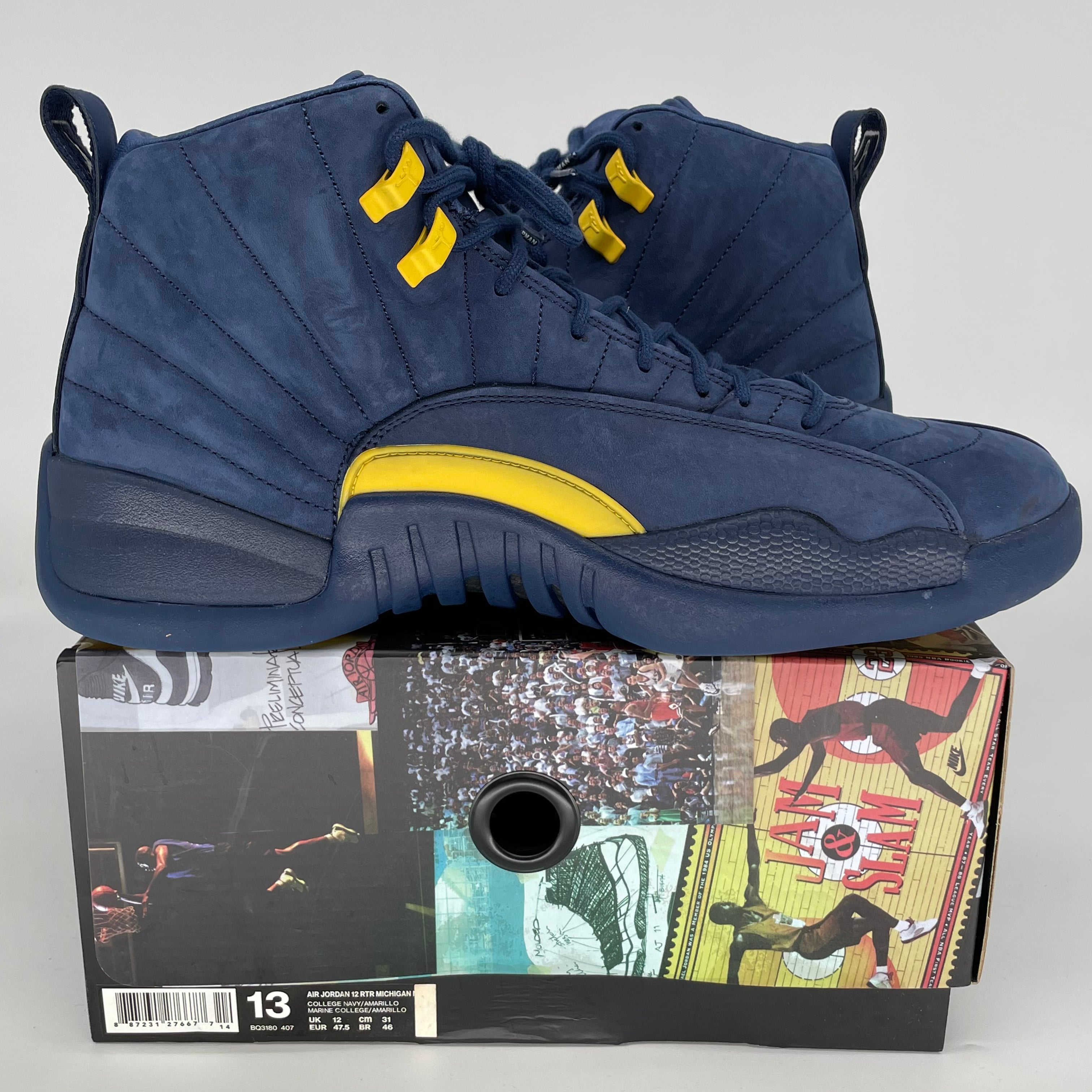 AIR JORDAN 12 Michigan Basketball Shoes Men's Size 13 - BQ3180-407 | Retro Sneakers for Basketball & Streetwear Fashion