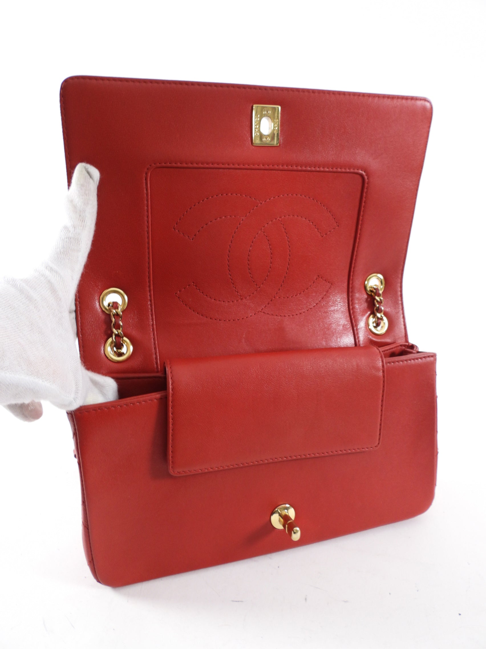 Chanel Red Leather Quilted Mademoiselle Medium Flap Bag with Gold Hardware - Luxury Designer Handbag for Women, Perfect for Parties, Date Nights & Special Occasions