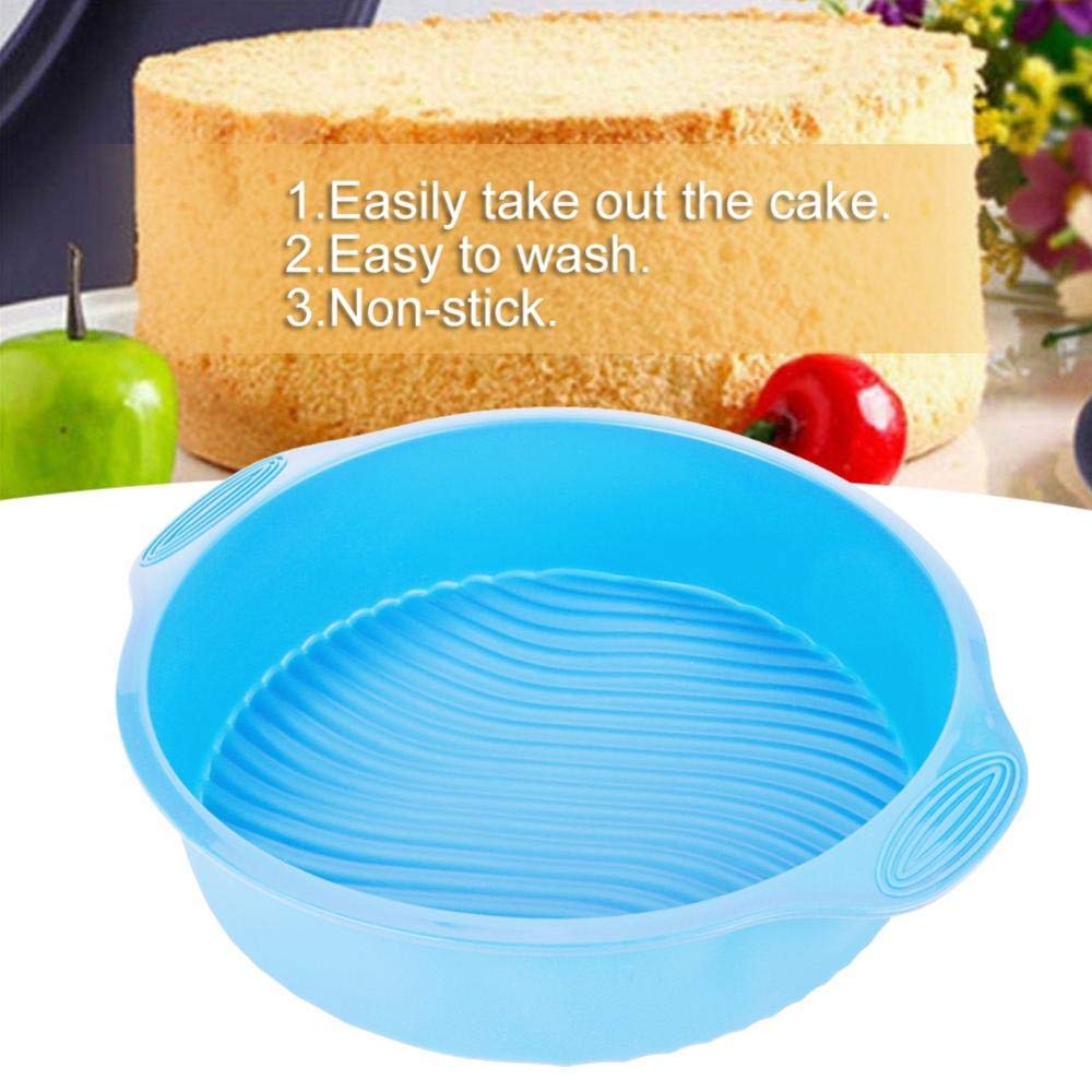 DEWIN 9 Inch Silicone Round Cake Pans Set - Nonstick, Food Grade Baking Molds for Cakes, Bread, Pies & Lasagna - Perfect for Home Baking, Parties & Holiday Cooking