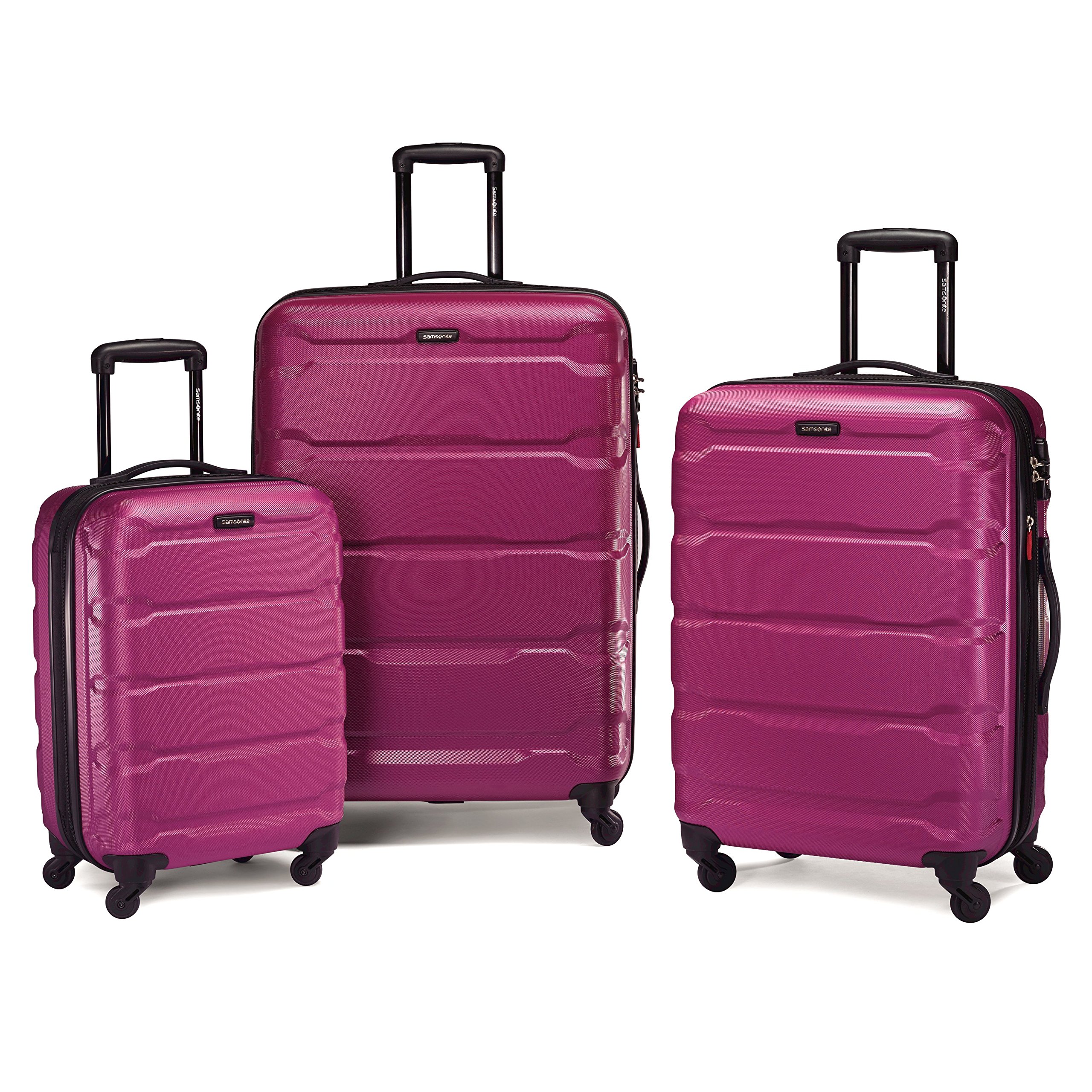 Samsonite Omni PC Hardside Expandable Luggage Set with 360° Spinner Wheels - 3-Piece (20/24/28 Inch) in Radiant Pink - Perfect for Business Travel, Family Vacations & International Trips