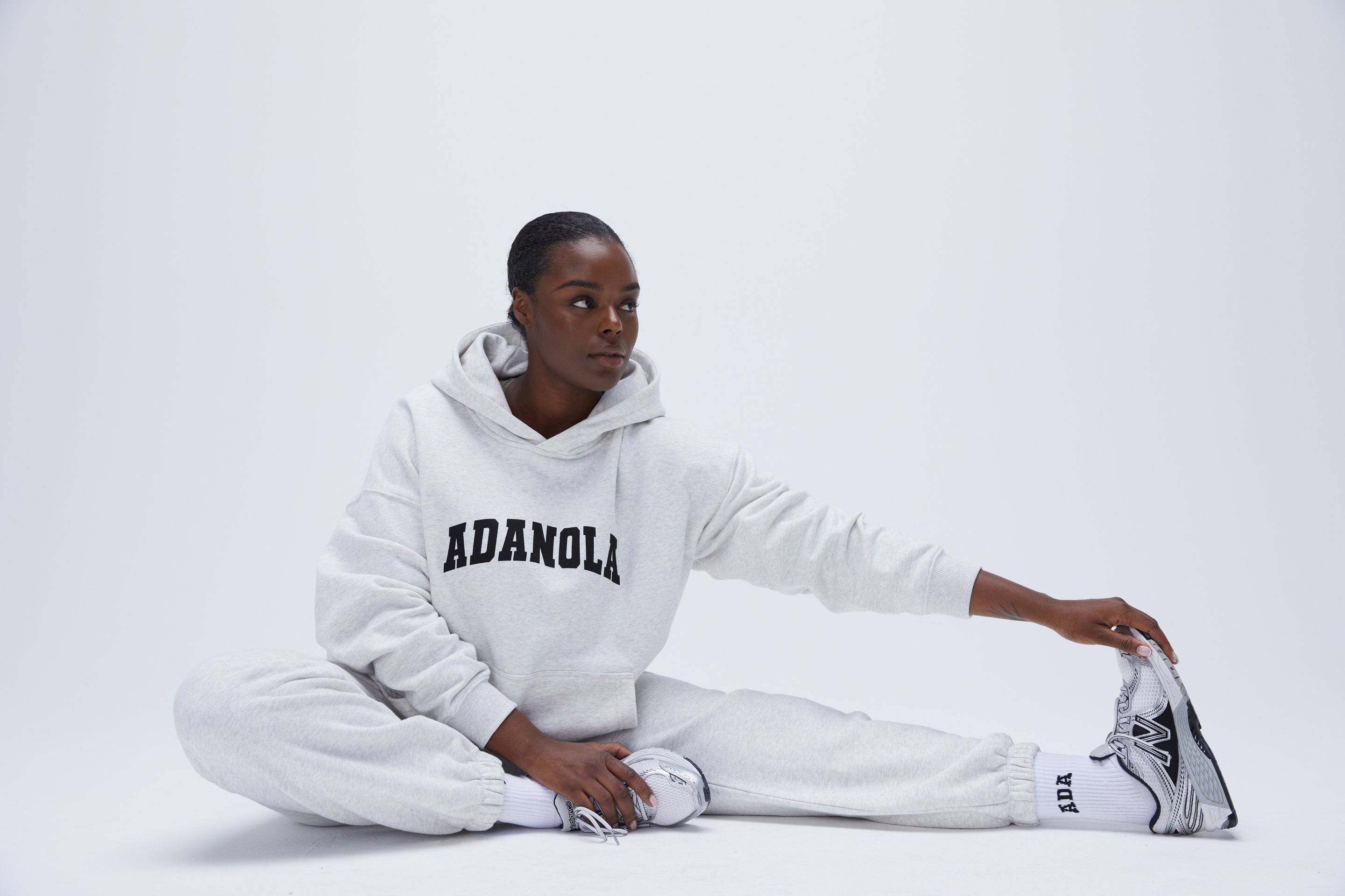 Varsity Oversized Hoodie - Light Grey Melange & Black | Cozy Pullover Sweatshirt for Men & Women | Perfect for Casual Wear, Street Style & Loungewear