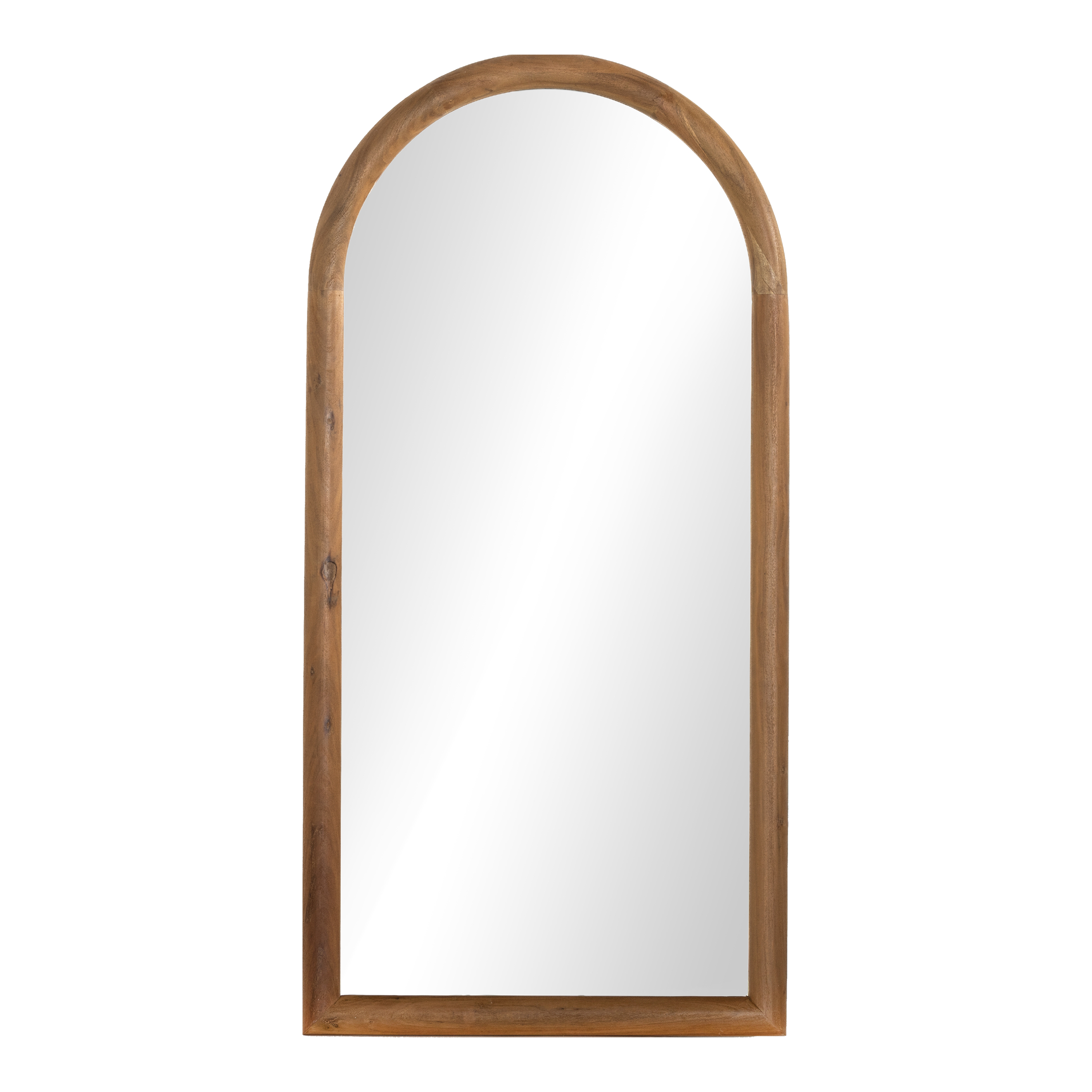 Arched Acacia Wood Full Length Floor Mirror - Elegant Freestanding Standing Mirror for Bedroom, Living Room & Entryway Decor