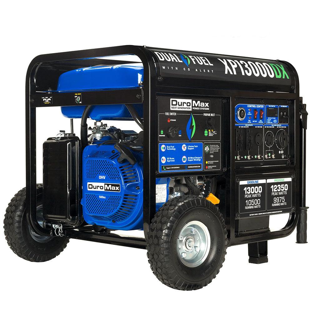 13,000W Dual Fuel Portable Generator with CO Alert - Reliable Backup Power for Home, Camping & Emergency Use