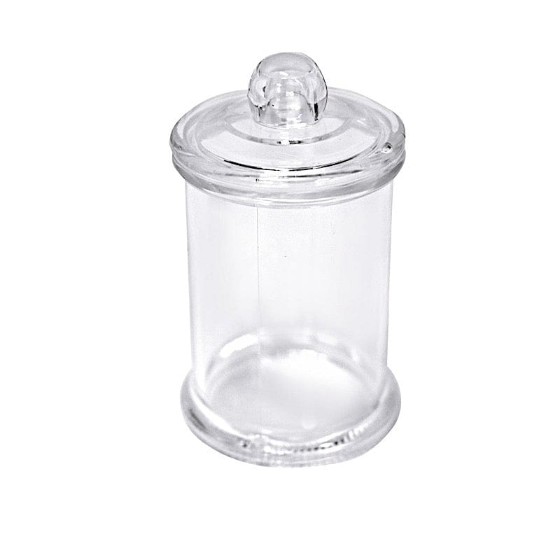 12 Pack Mini 3.5oz Clear Plastic Candy Jars with Airtight Lids - Perfect for Party Favors, Wedding Decorations & DIY Craft Storage