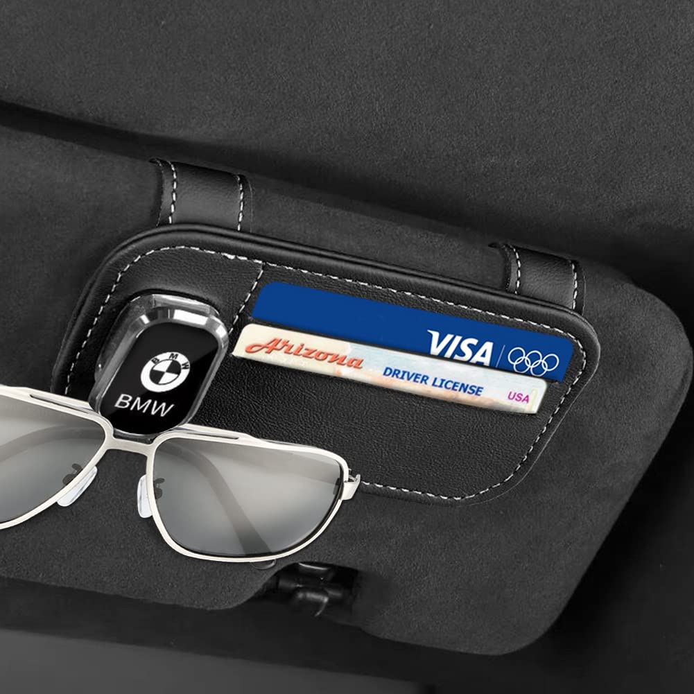 Car Visor Sunglasses Holder for BMW - Clip On Eyeglass & Ticket Storage Organizer | Perfect for Driving, Travel & Daily Commute