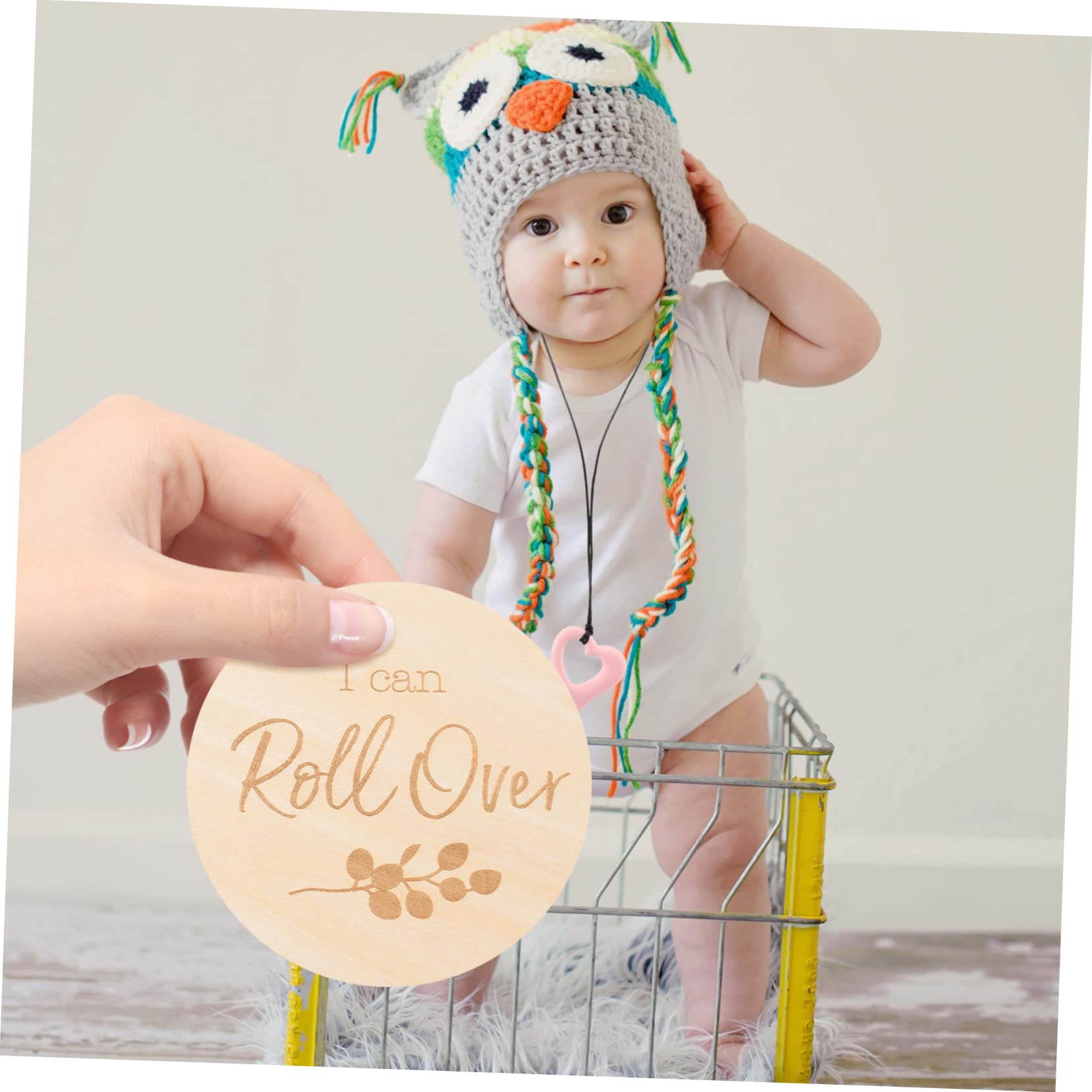ORFOFE Wooden Baby Milestone Cards - 12 Pack Growth Sign Discs for Newborn Photography, Nursery Decor & First Birthday Party Decorations - Perfect for Baby Shower Gifts and Monthly Photo Props