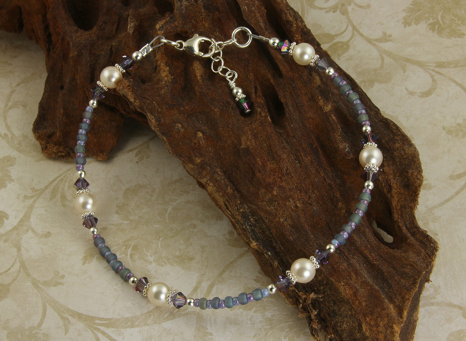 Atlantic Blue Pearl Beaded Anklet - Elegant Handmade Ankle Bracelet for Women | Perfect for Beach Weddings, Summer Outfits & Boho Fashion