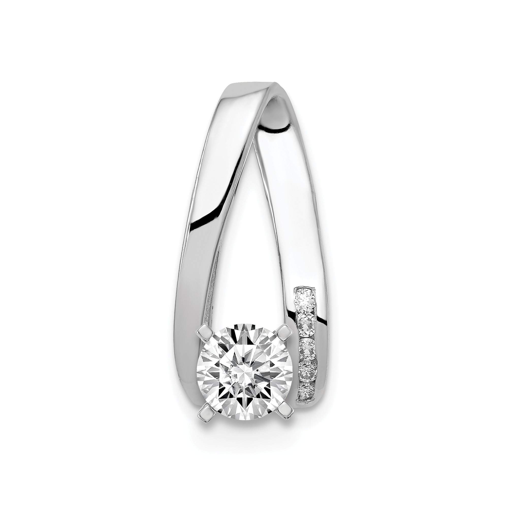 14k White Gold AA Diamond Peg Slide Necklace - Elegant & Durable Jewelry for Women - Perfect for Weddings, Anniversaries & Special Occasions
