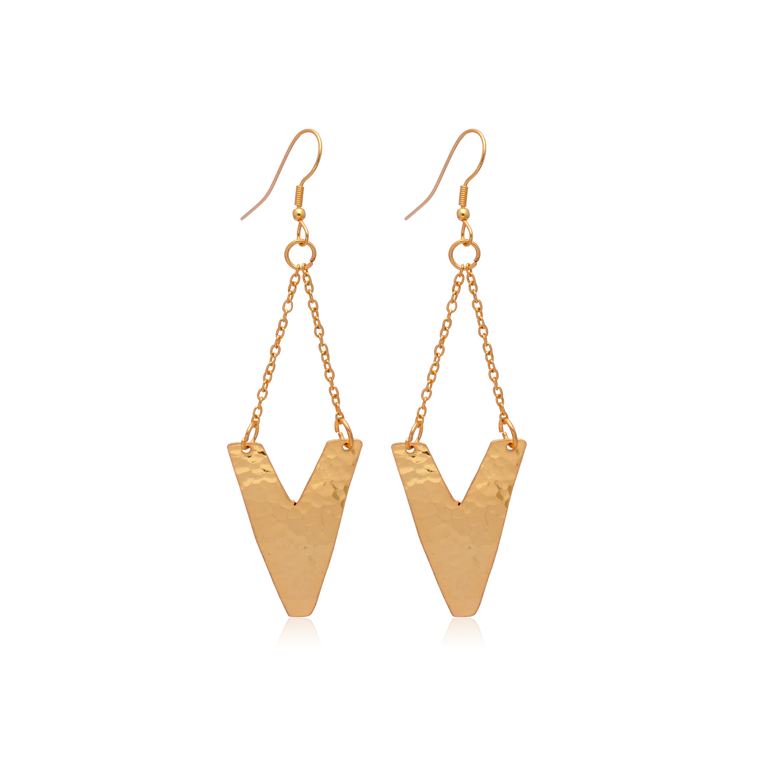 Veracity Jewelry 18K Yellow Gold Plated Handmade Dangle Earrings for Women - Elegant Fashion Jewelry Gift for Her - Designer Gold Filled Earrings for Birthday, Anniversary & Special Occasions - VE-575